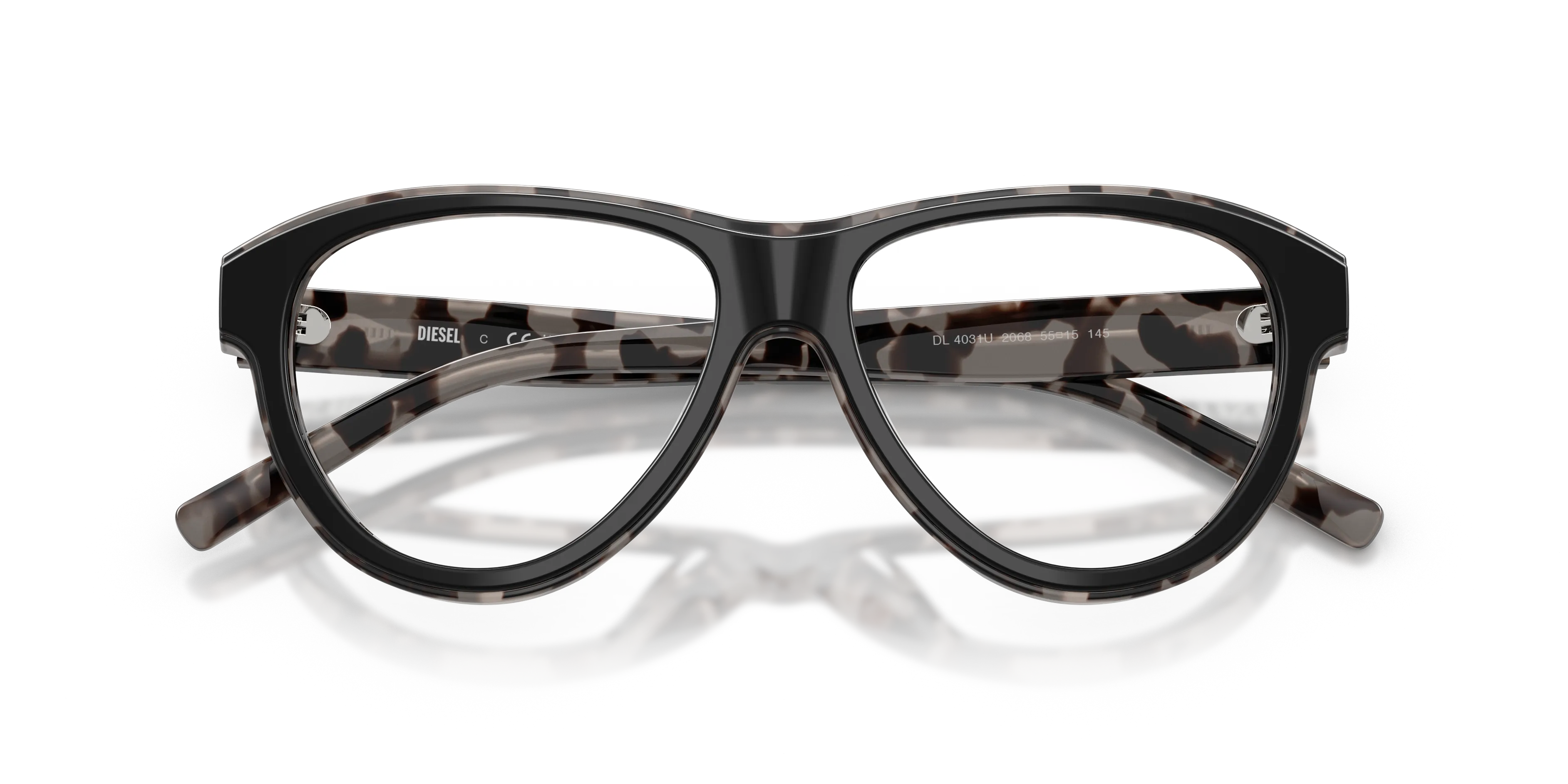 DIESEL DL4031U 2068 Montature da vista Acetato Nero Trasparente Pilot Normale - immagine 2