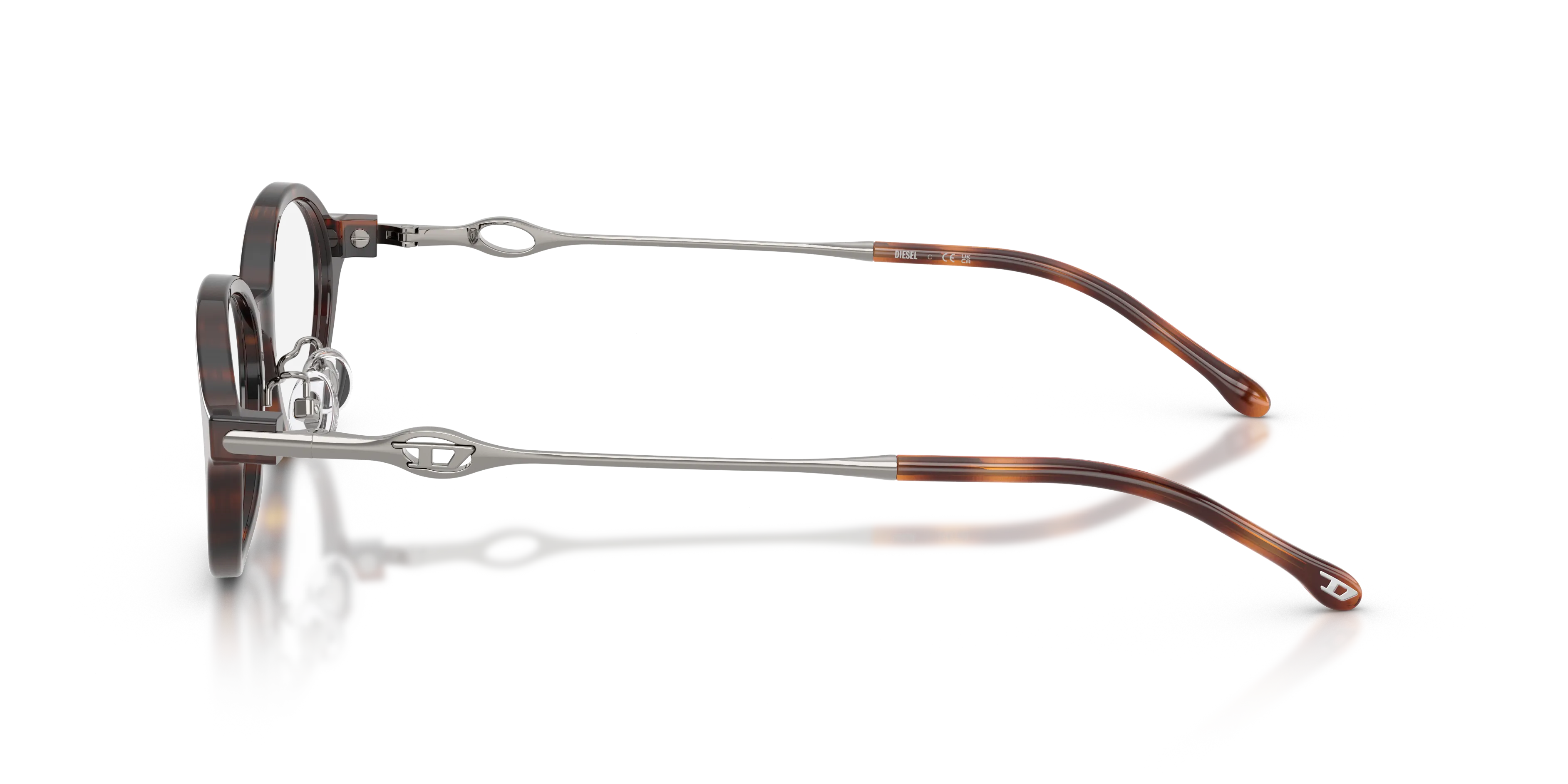 DIESEL DL4030D 2003 Montature da vista Acetato Tartaruga Trasparente Rotonda Normale - immagine 4