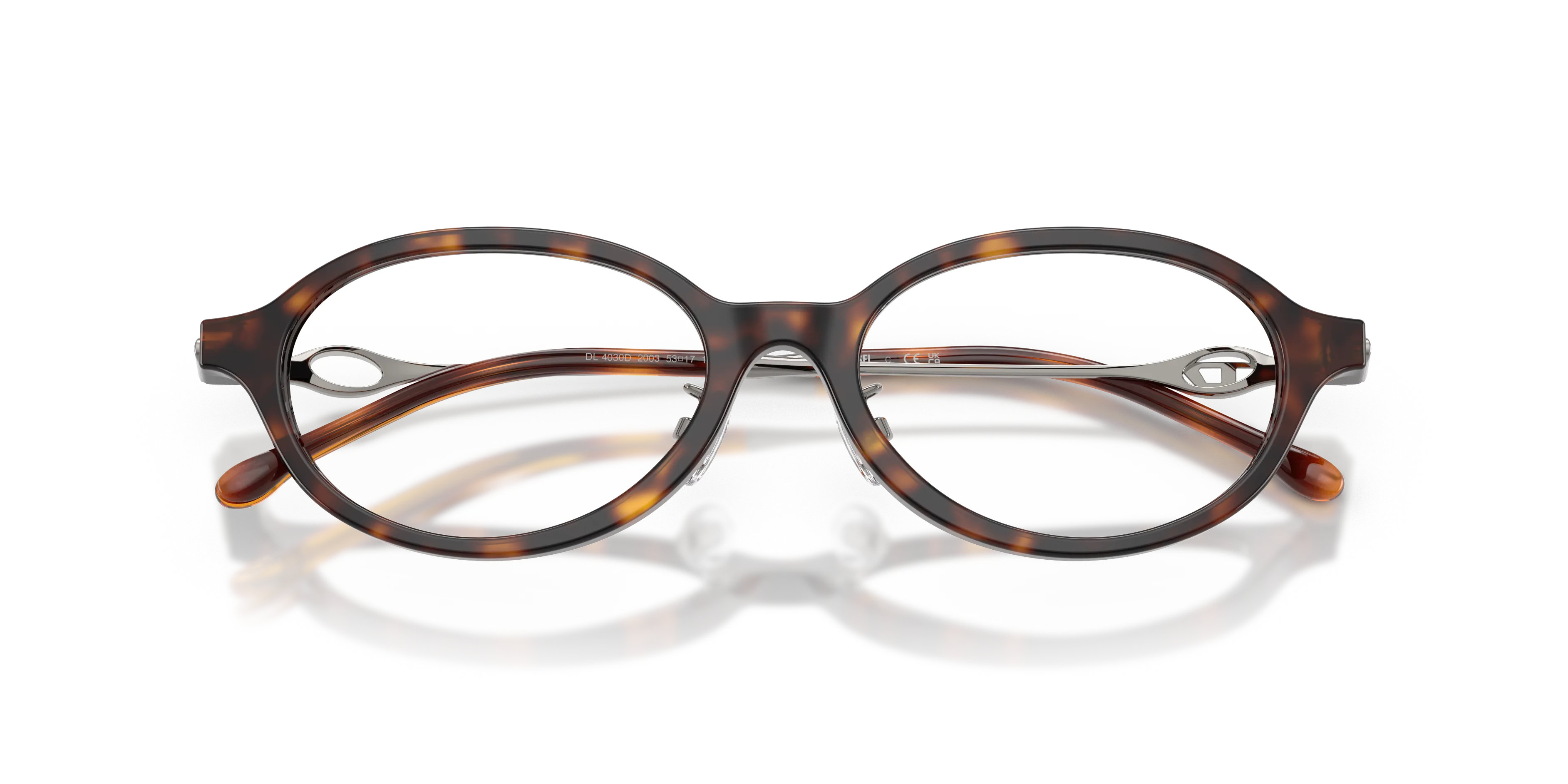 DIESEL DL4030D 2003 Montature da vista Acetato Tartaruga Trasparente Rotonda Normale - immagine 2