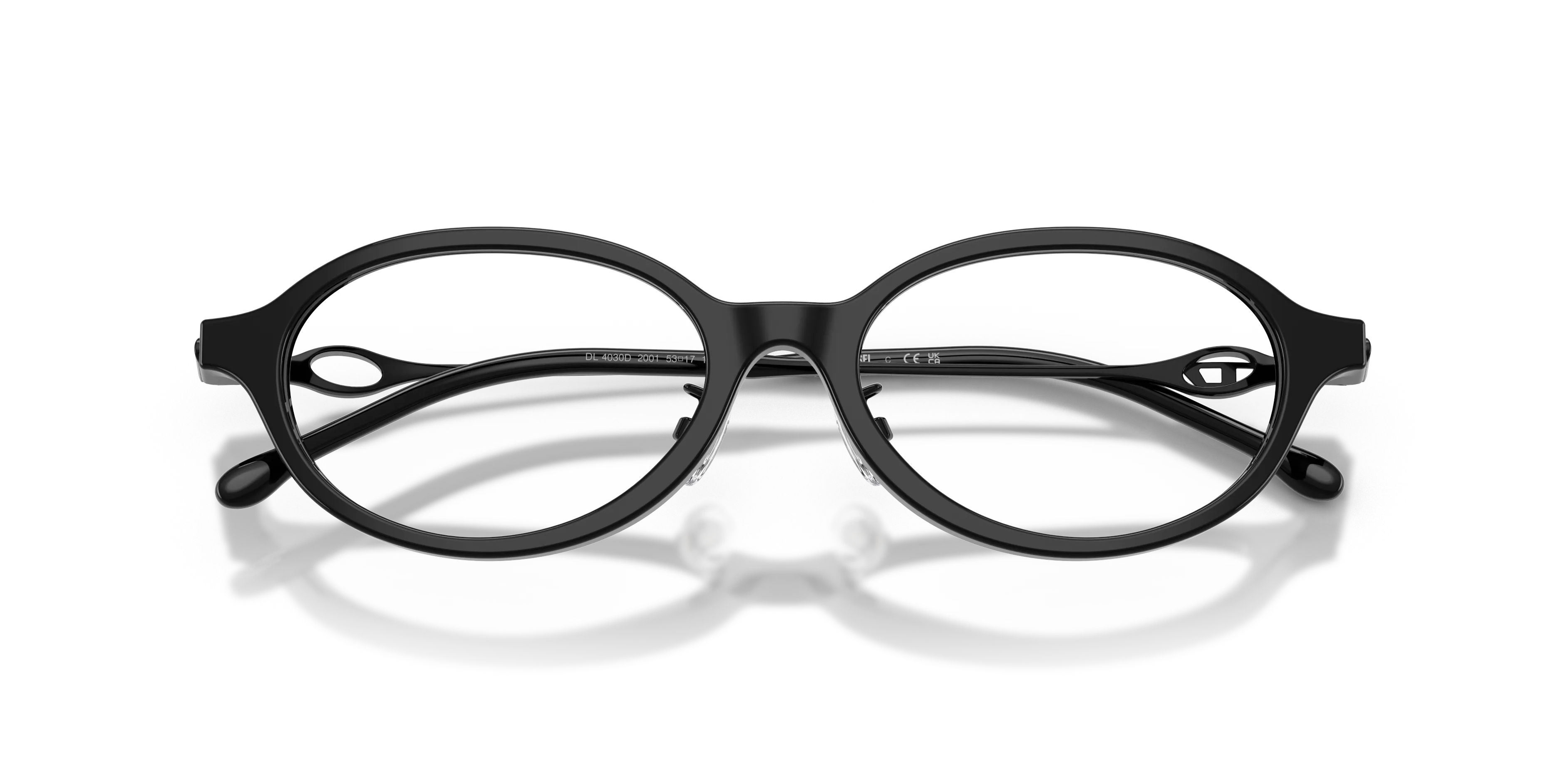 DIESEL DL4030D 2001 Montature da vista Acetato Nero Trasparente Rotonda Normale - immagine 2