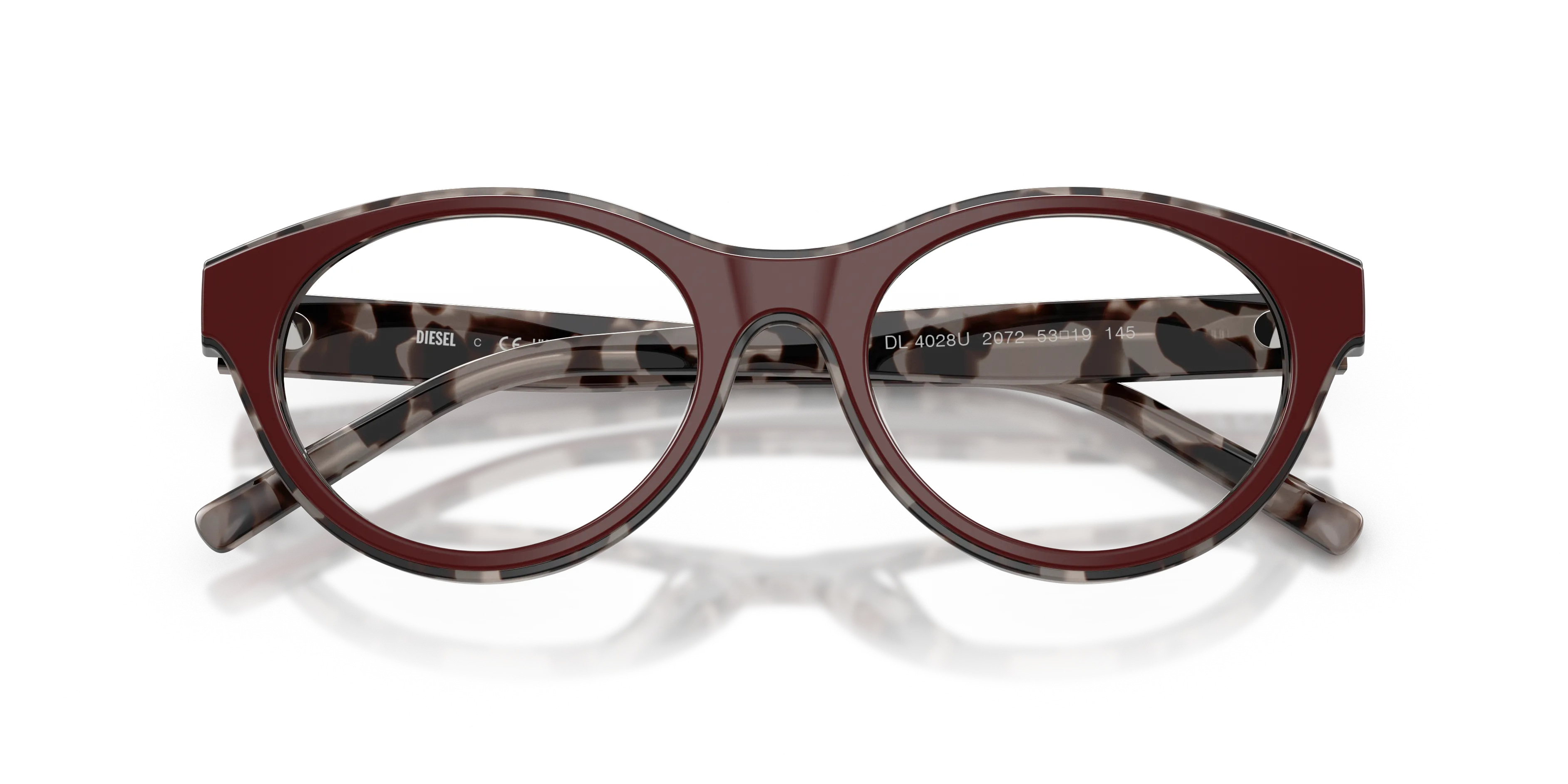 DIESEL DL4028U 2072 Montature da vista Acetato Nero Trasparente Pantos Normale - immagine 2