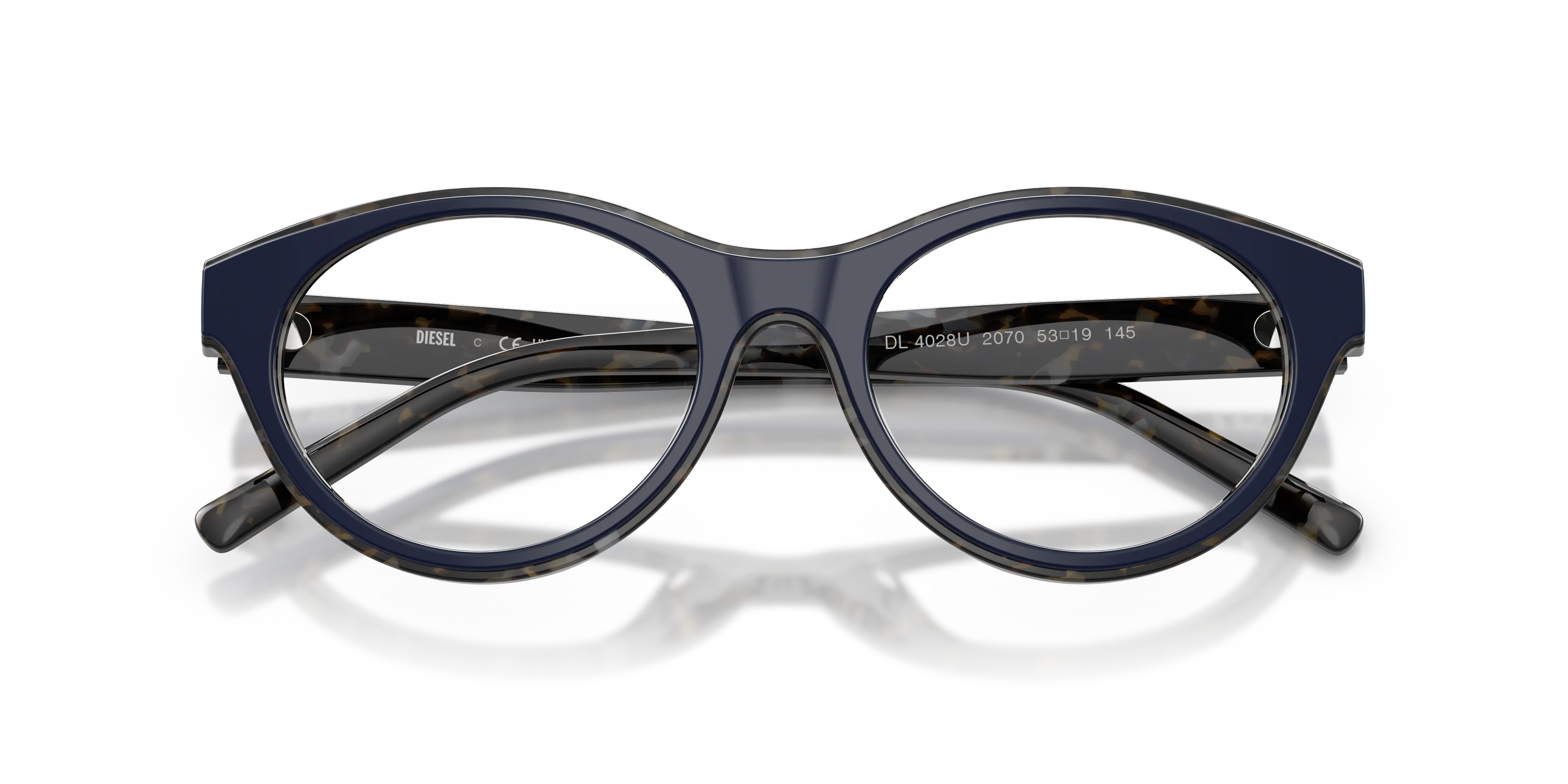 DIESEL DL4028U 2070 Montature da vista Acetato Blu Trasparente Pantos Normale - immagine 2