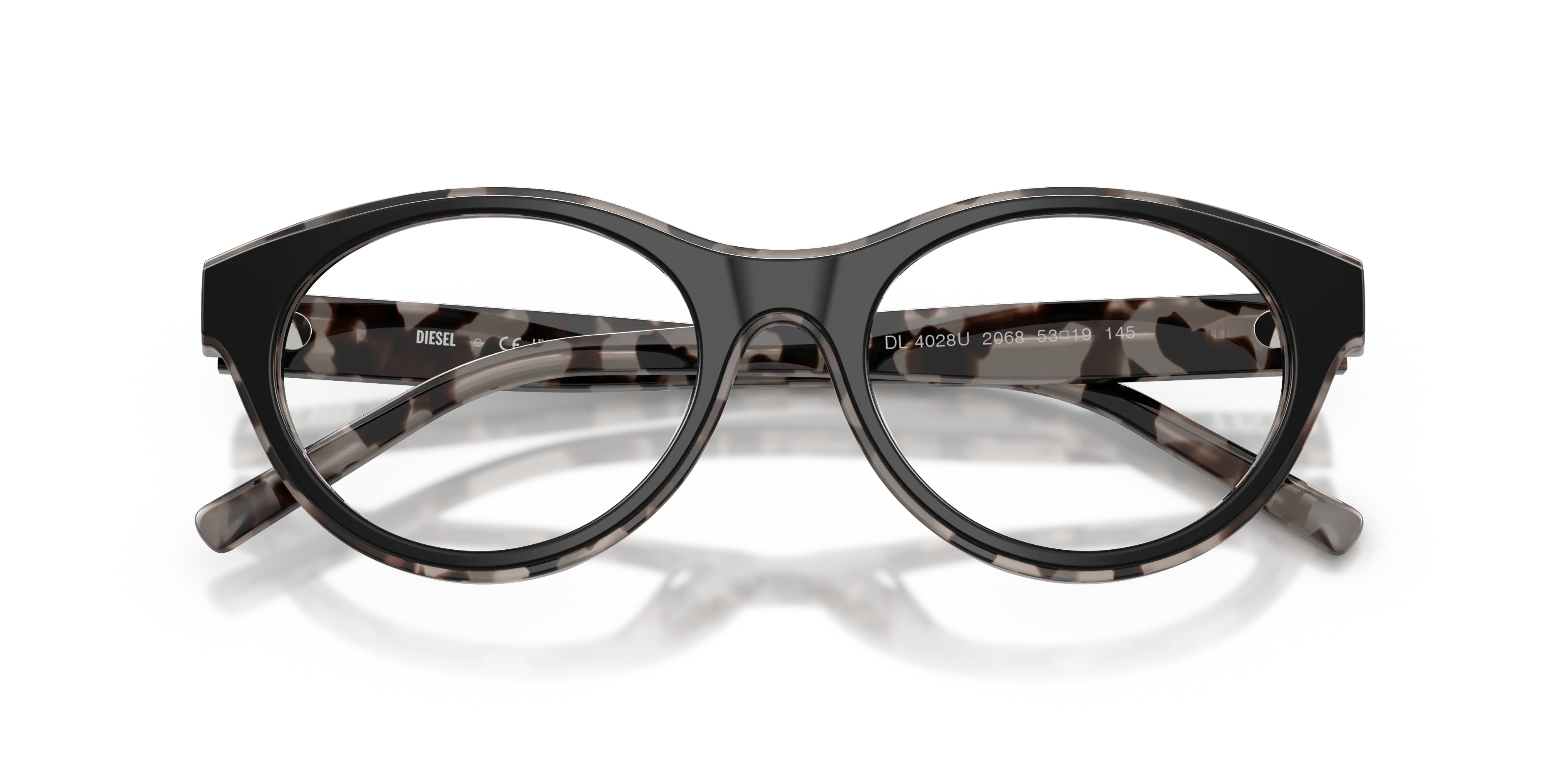 DIESEL DL4028U 2068 Montature da vista Acetato Nero Trasparente Pantos Normale - immagine 2