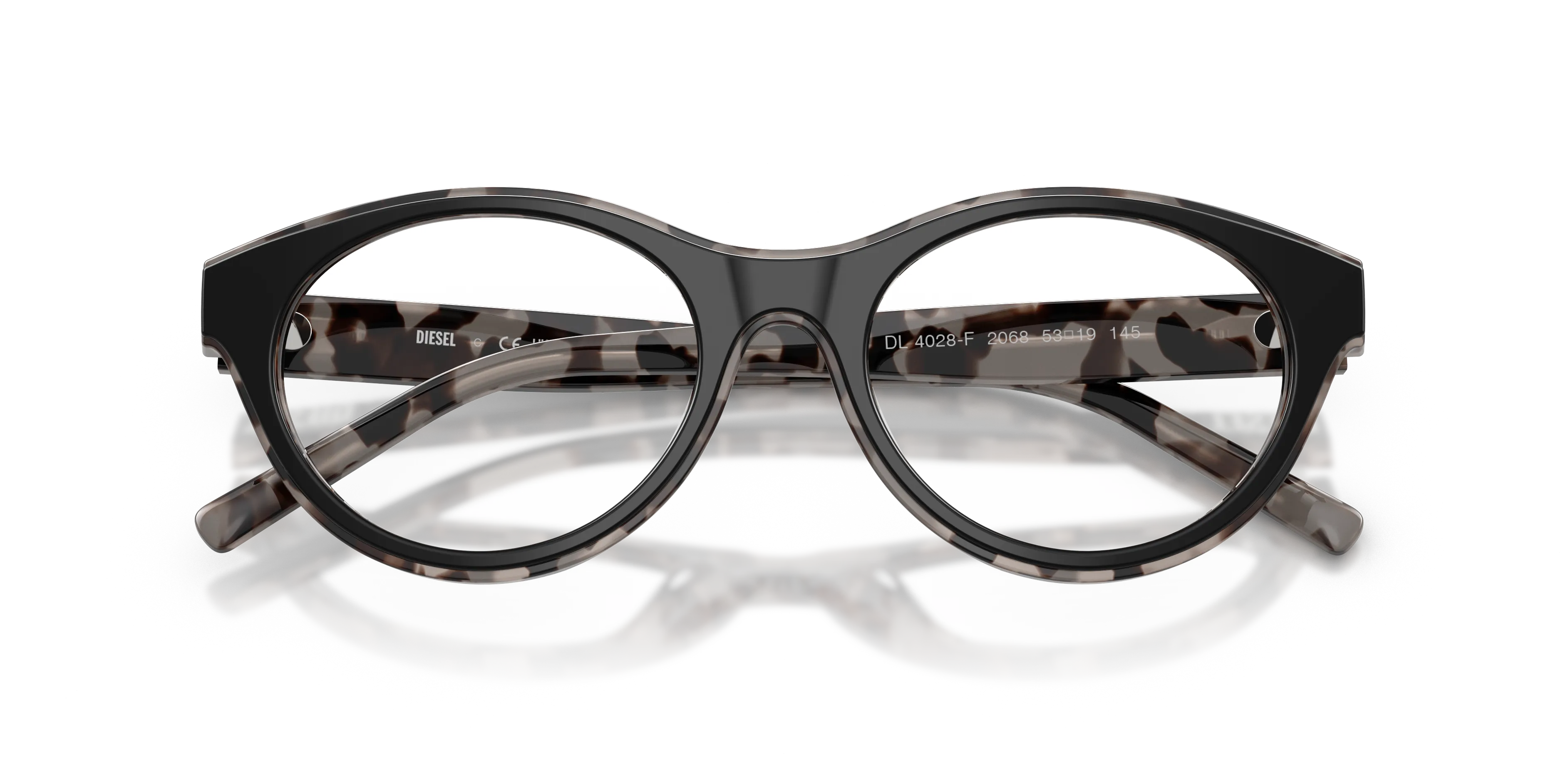 DIESEL DL4028F 2068 Montature da vista Acetato Nero Trasparente Pantos Normale - immagine 2