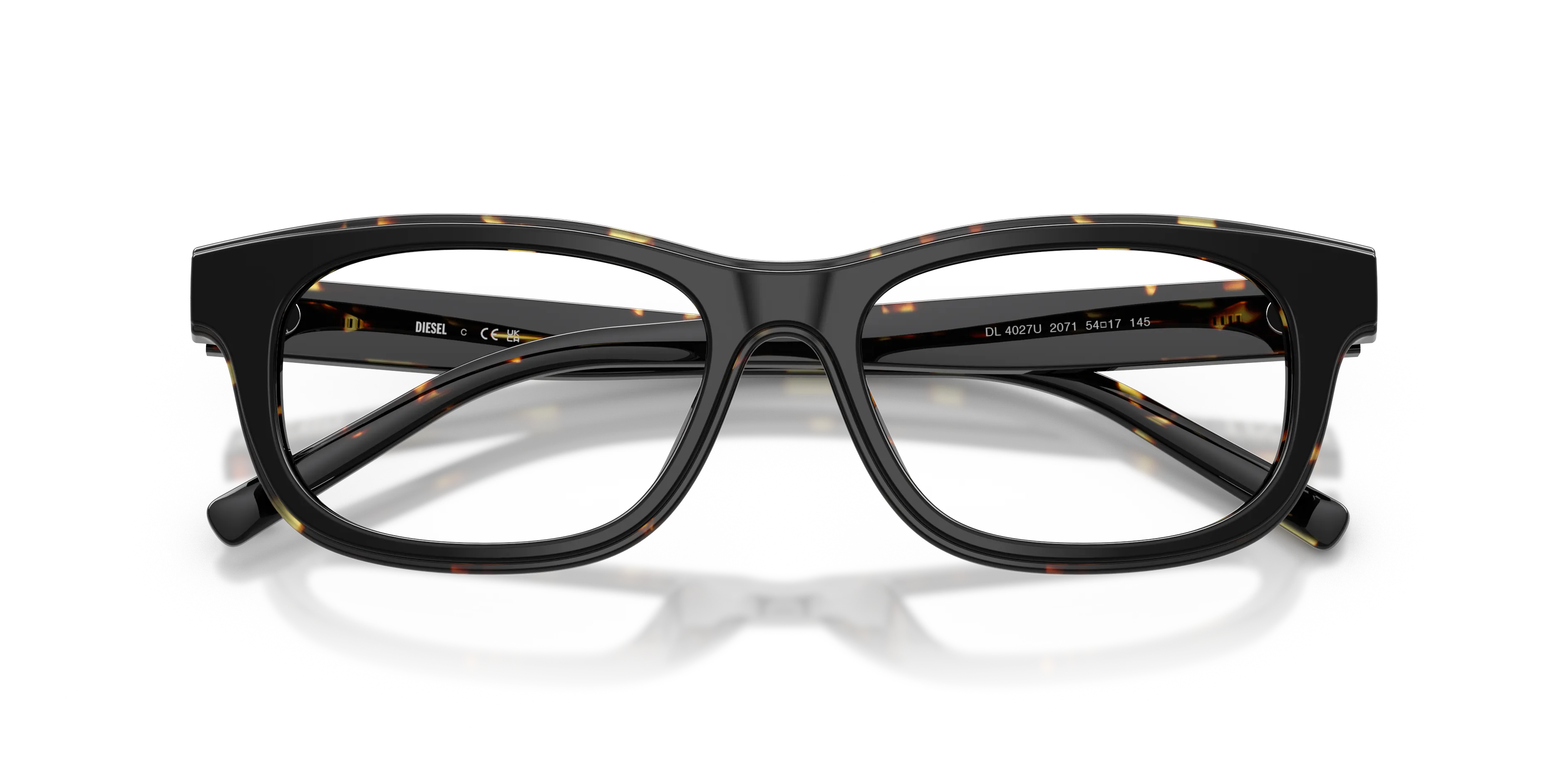 DIESEL DL4027U 2071 Montature da vista Acetato Nero Trasparente Squadrata Normale - immagine 2