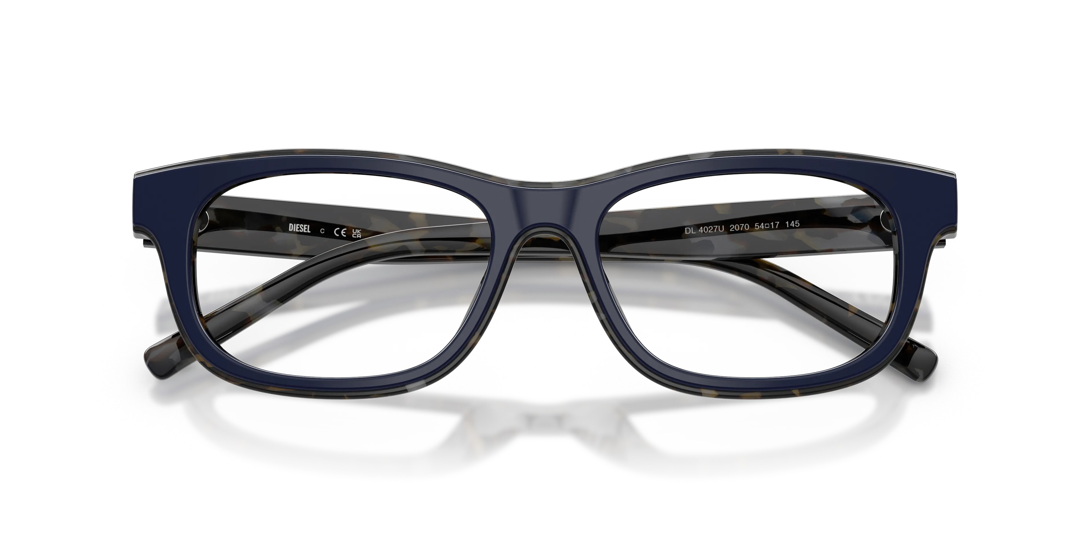 DIESEL DL4027U 2070 Montature da vista Acetato Blu Trasparente Squadrata Normale - immagine 2