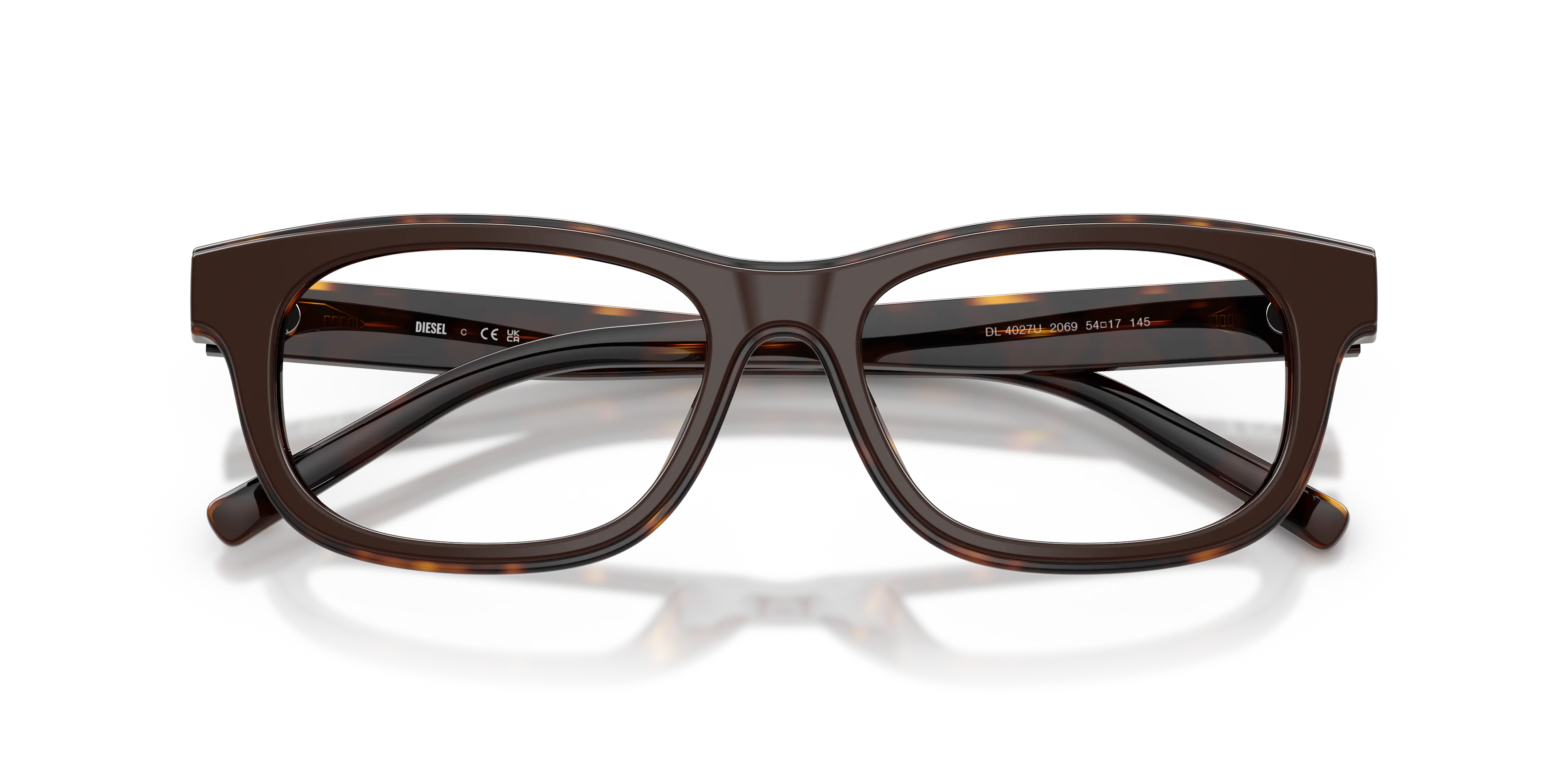 DIESEL DL4027U 2069 Montature da vista Acetato Marrone Trasparente Squadrata Normale - immagine 2