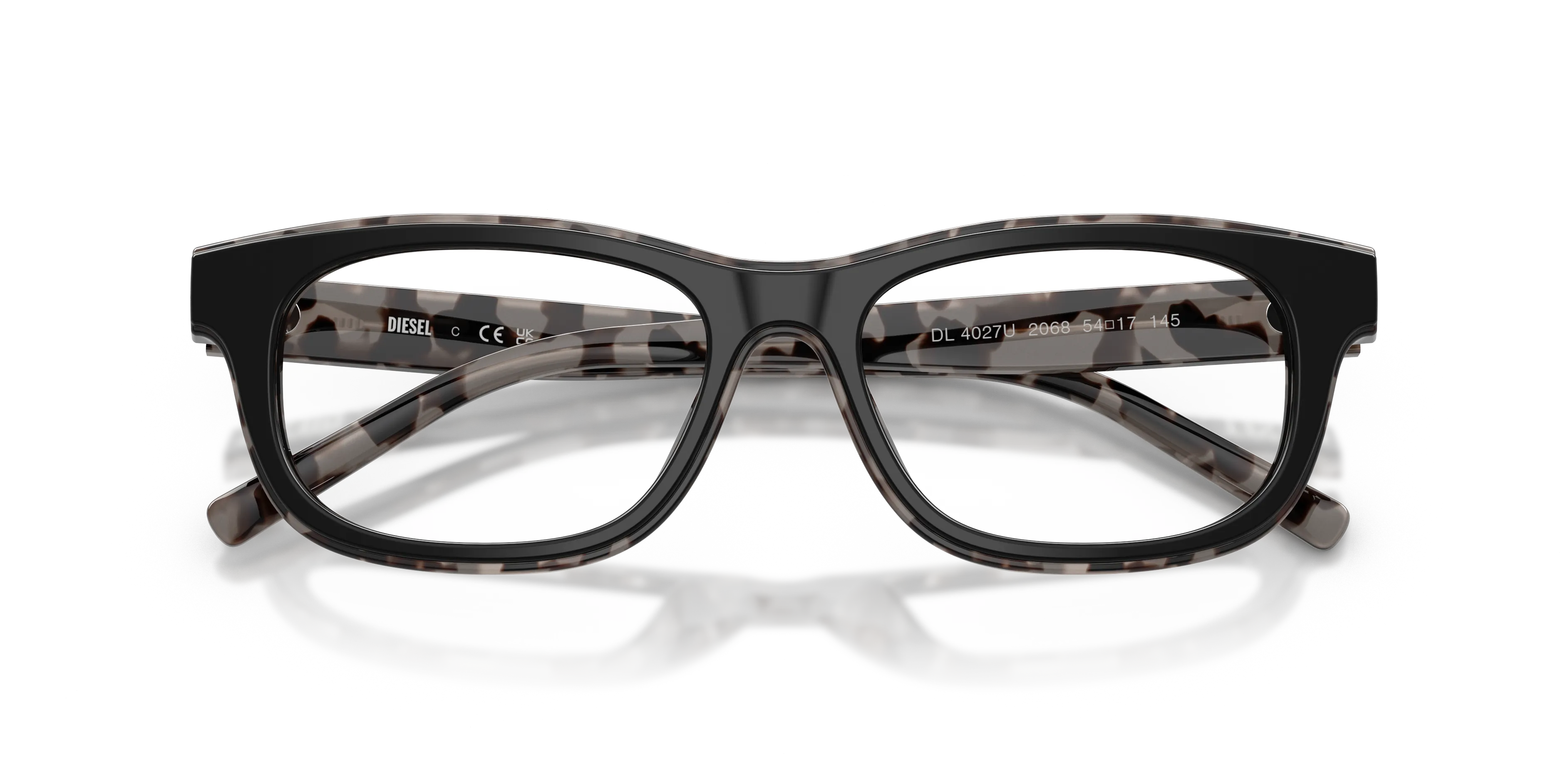 DIESEL DL4027U 2068 Montature da vista Acetato Nero Trasparente Squadrata Normale - immagine 2