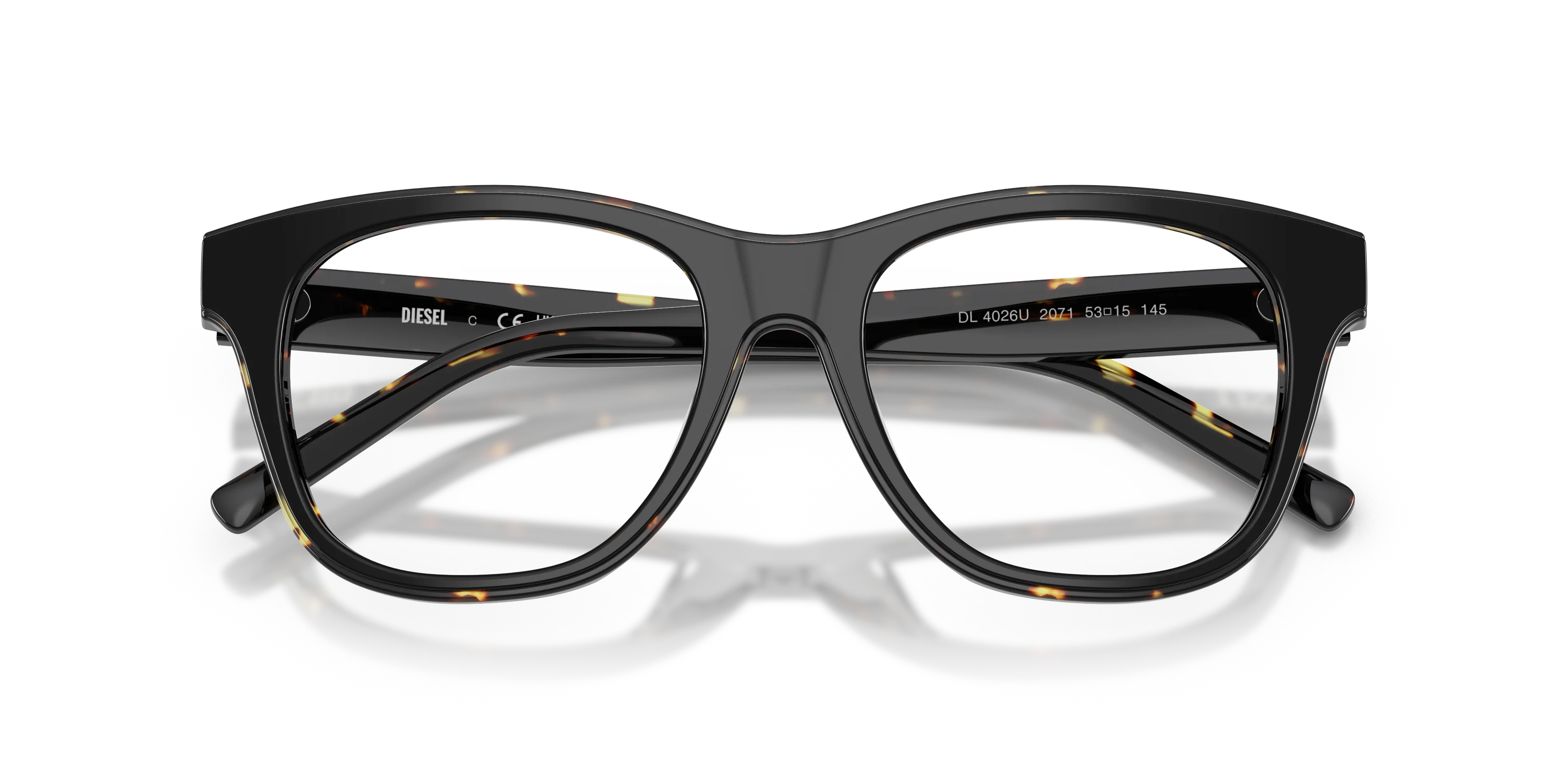 DIESEL DL4026U 2071 Montature da vista Acetato Nero Trasparente Squadrata Normale - immagine 2