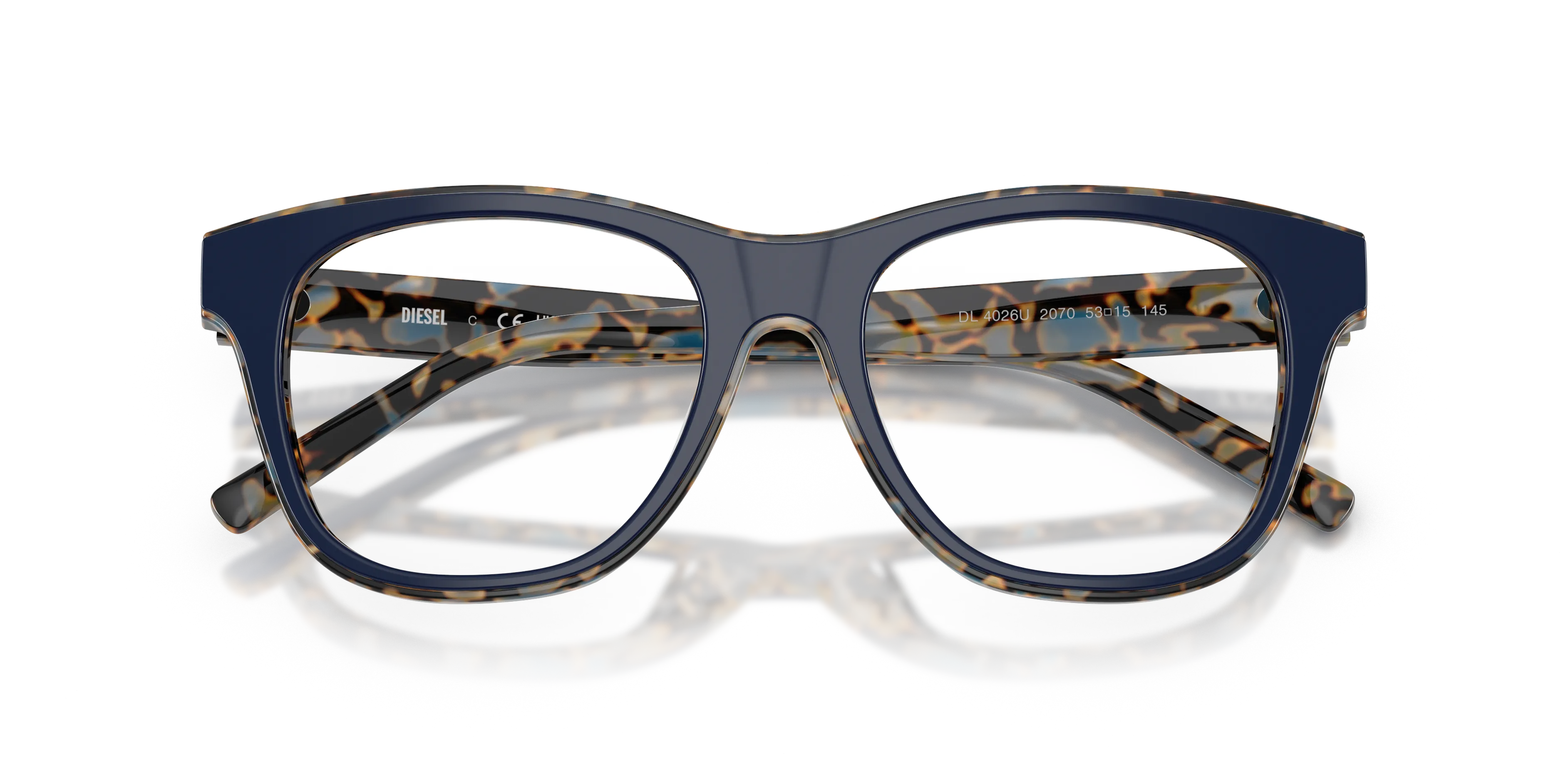 DIESEL DL4026U 2070 Montature da vista Acetato Blu Trasparente Squadrata Normale - immagine 2
