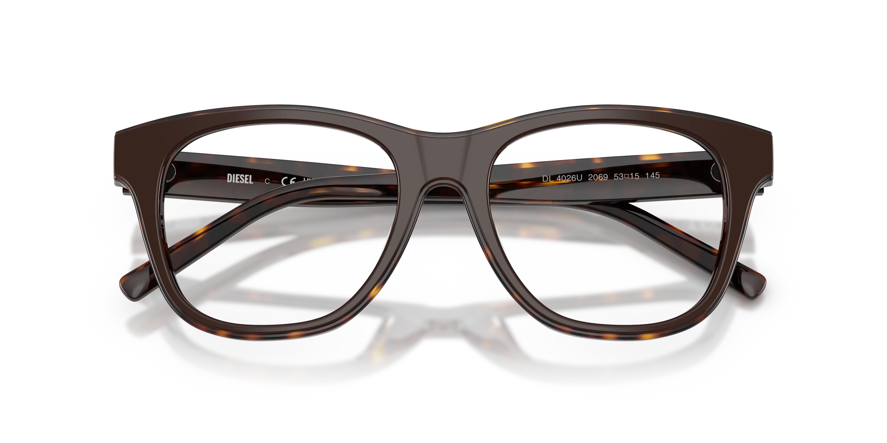 DIESEL DL4026U 2069 Montature da vista Acetato Marrone Trasparente Squadrata Normale - immagine 2