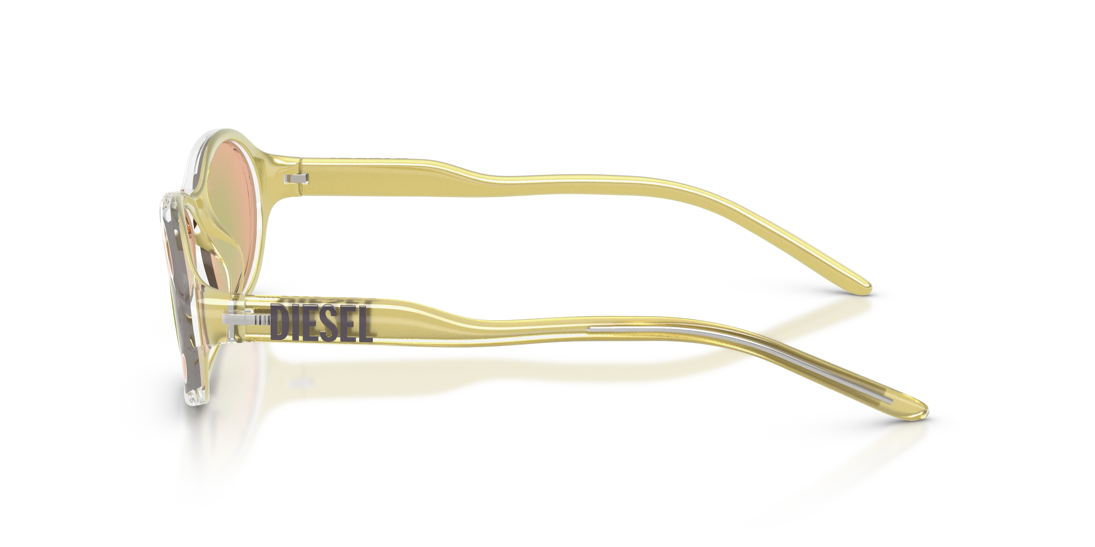 DIESEL DL3024U 20588N Occhiali da sole Iniettato Verde Verde Rotonda Specchiate - immagine 4