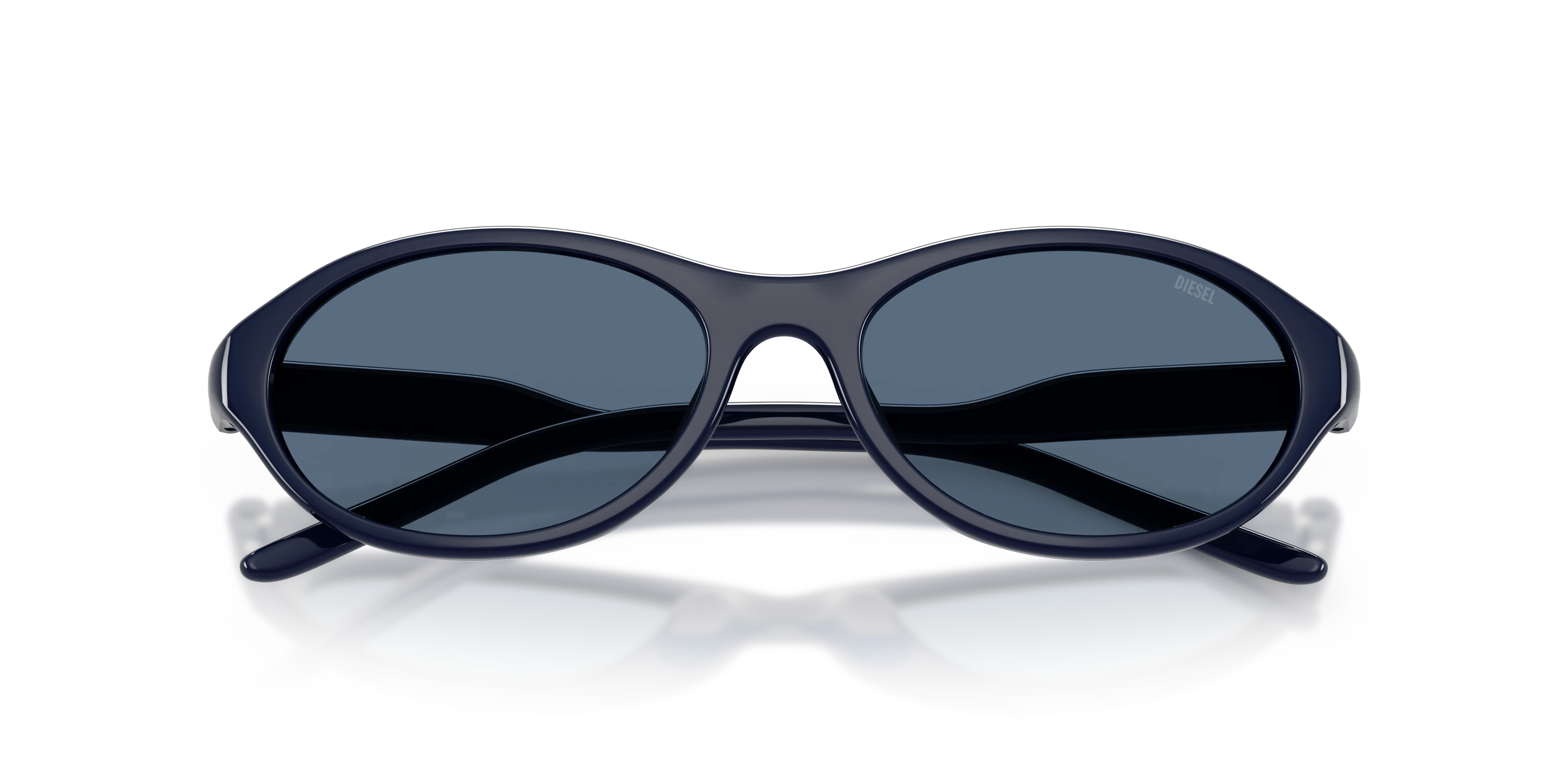 DIESEL DL3024U 205380 Occhiali da sole Iniettato Blu Blu Rotonda Normale - immagine 2