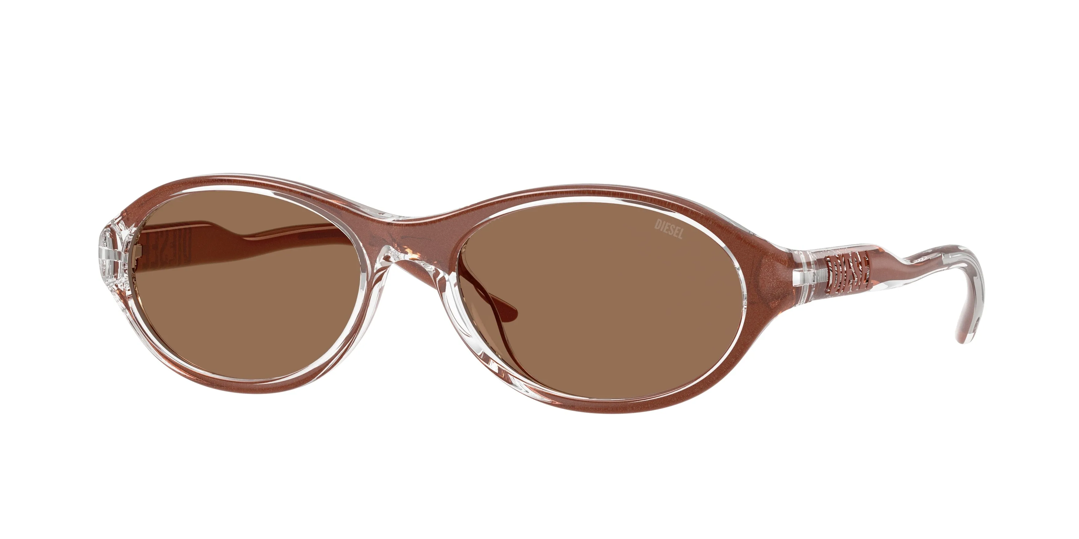 DIESEL DL3024U 203375 Occhiali da sole Iniettato Marrone Marrone Rotonda Normale - immagine 1