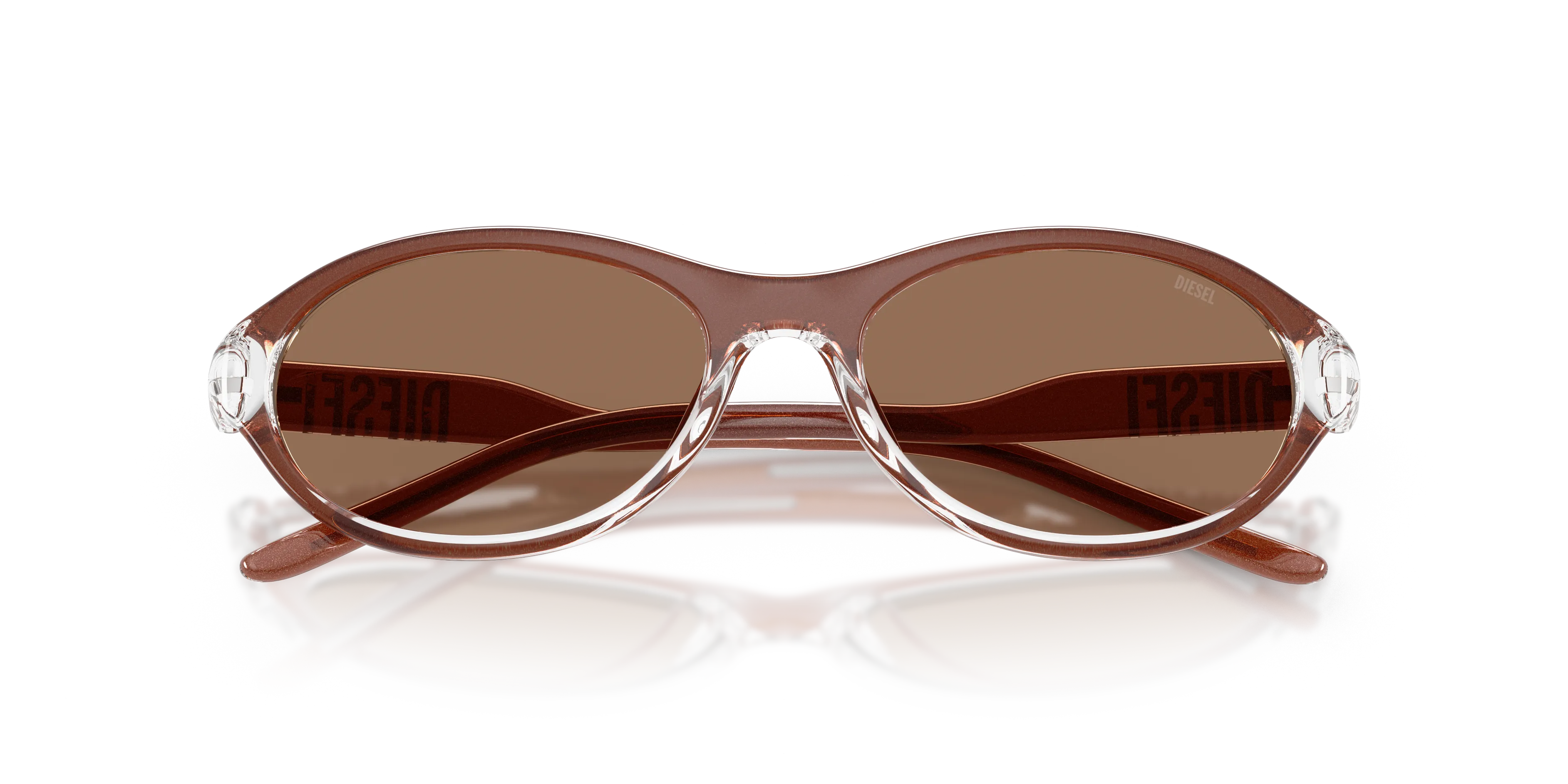 DIESEL DL3024U 203375 Occhiali da sole Iniettato Marrone Marrone Rotonda Normale - immagine 2