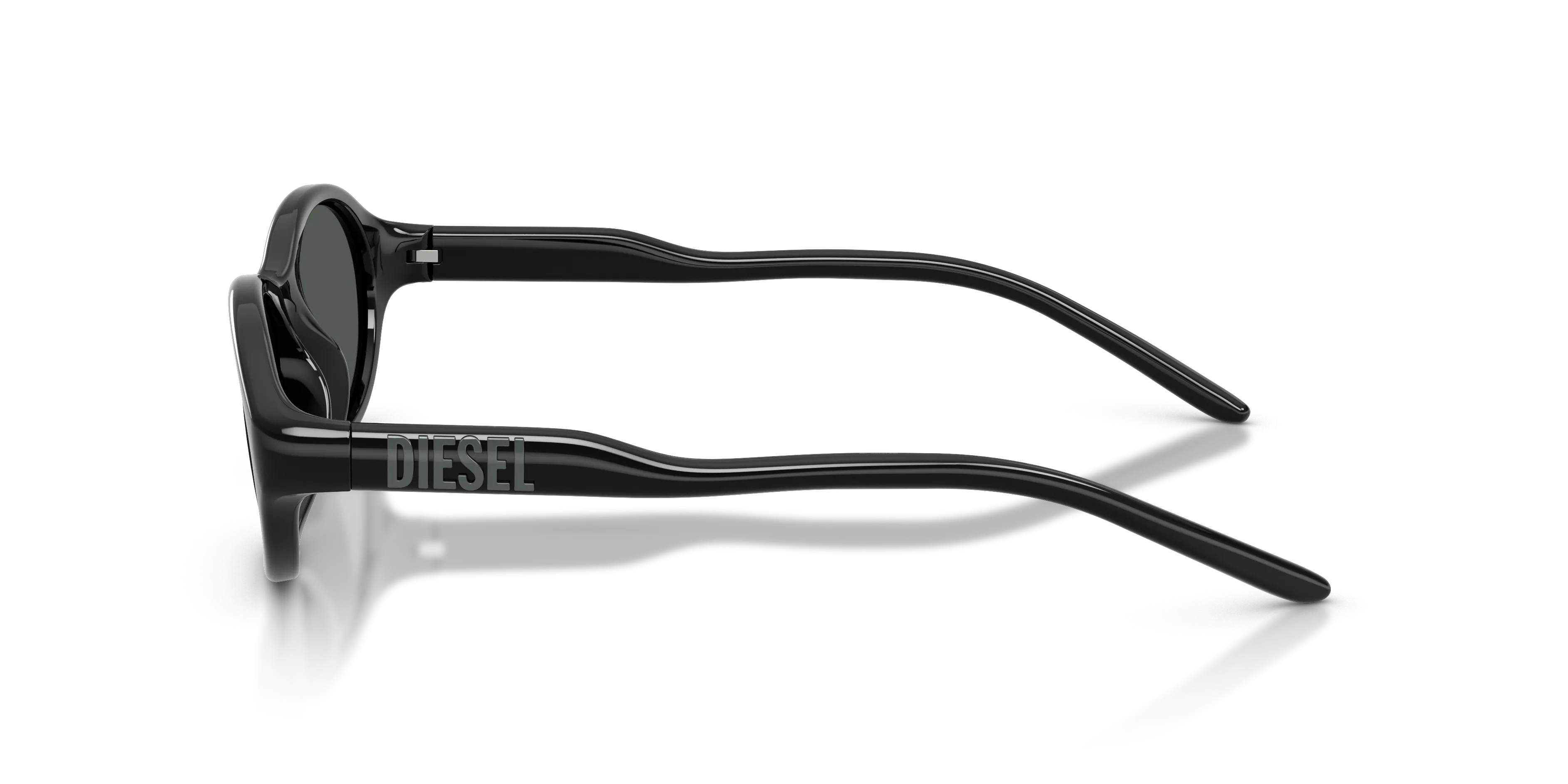 DIESEL DL3024U 200187 Occhiali da sole Iniettato Nero Grigio Rotonda Normale - immagine 4