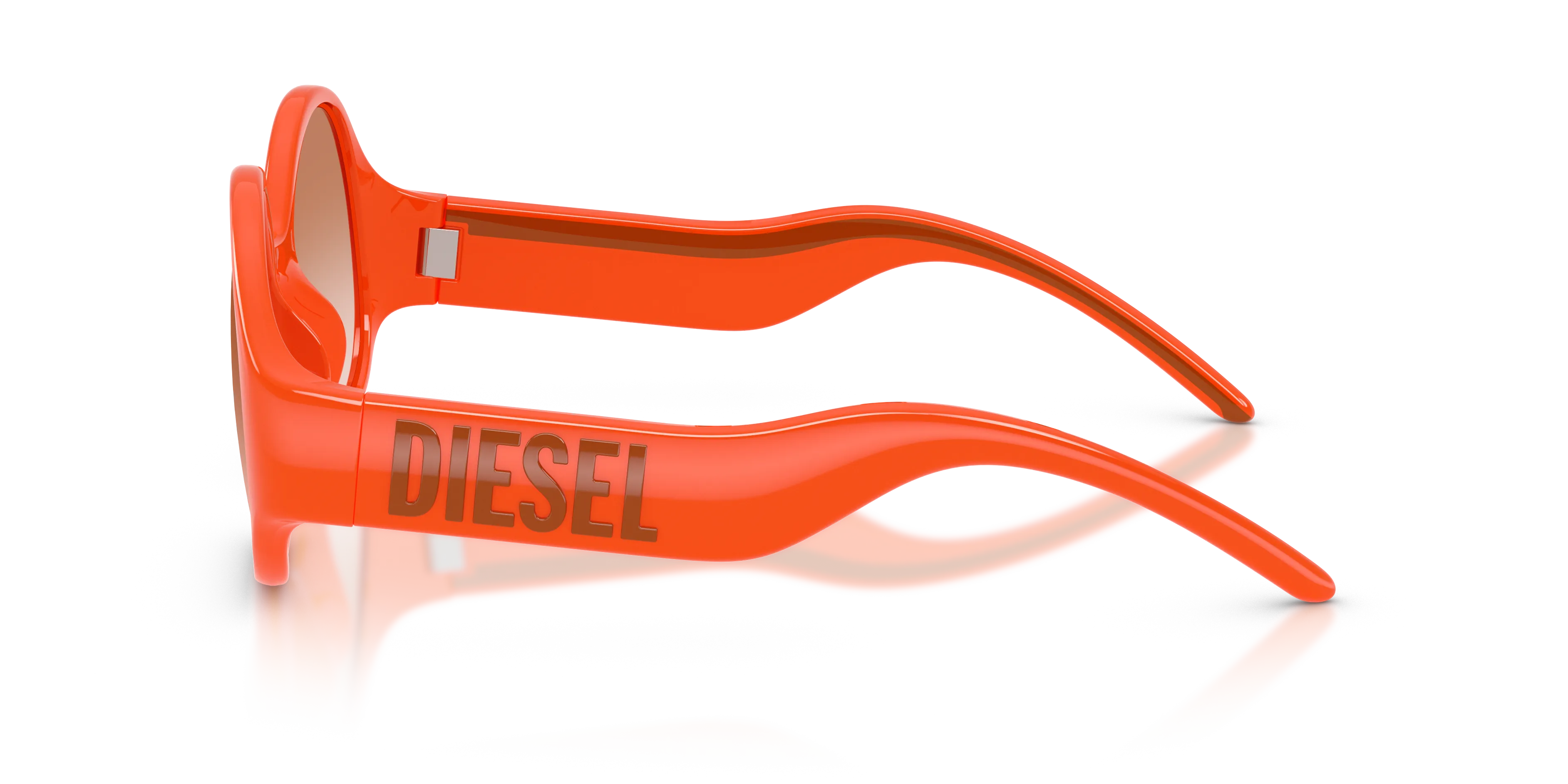DIESEL DL3022U 206213 Occhiali da sole Iniettato Arancione Marrone Rotonda Normale Sfumato - immagine 4