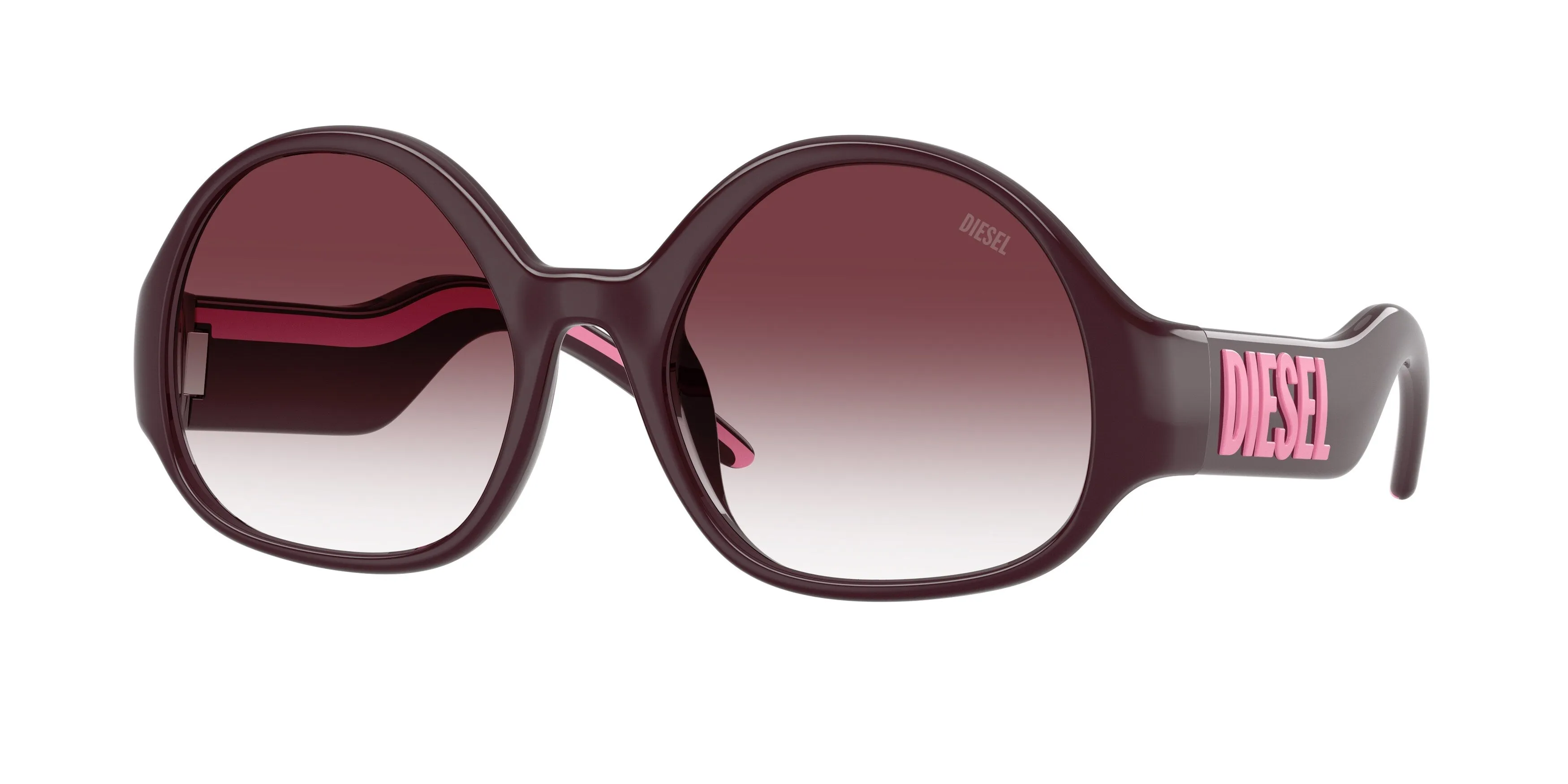 DIESEL DL3022U 20528H Occhiali da sole Iniettato Viola Viola Rotonda Normale Sfumato - immagine 1