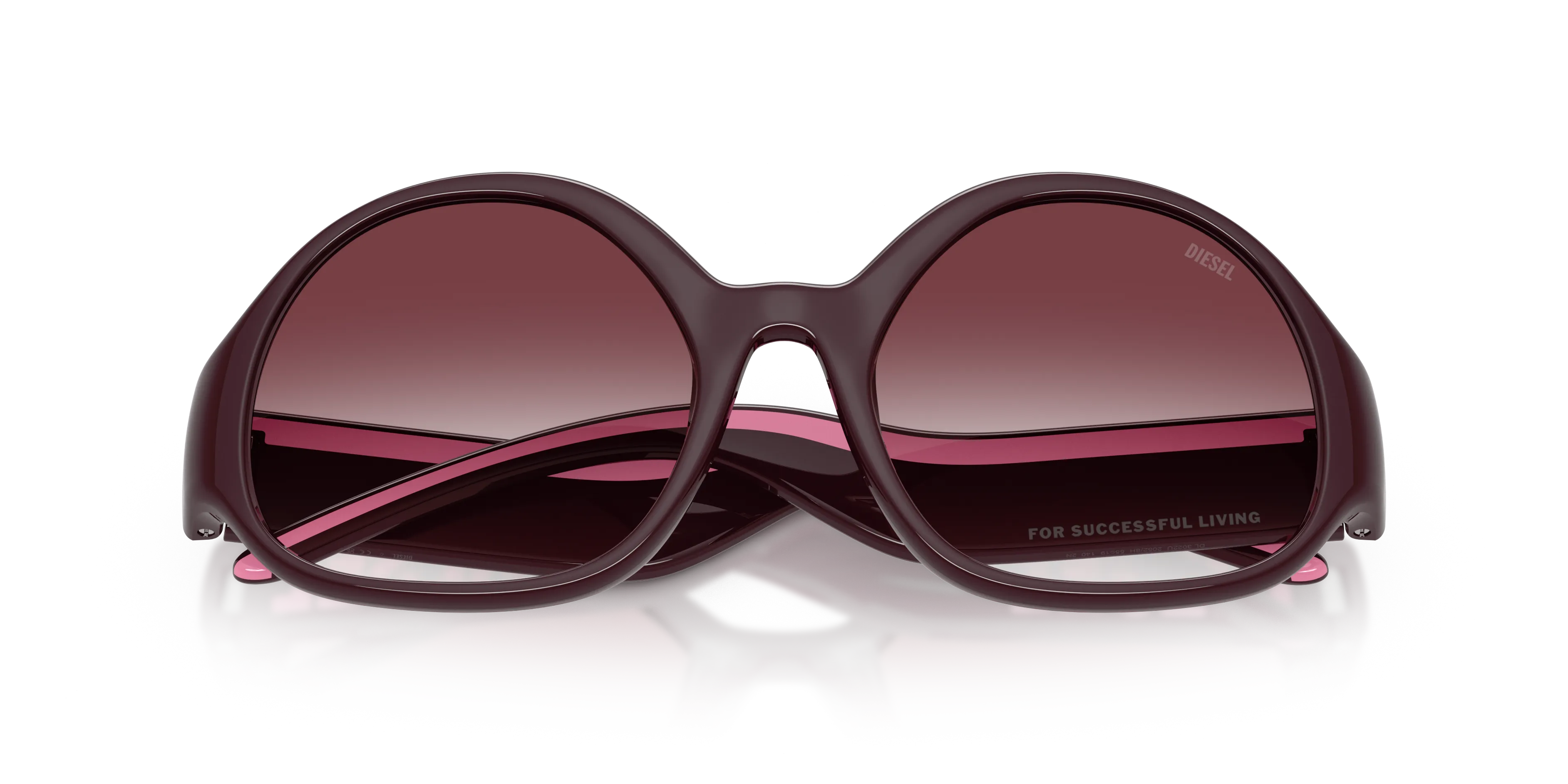 DIESEL DL3022U 20528H Occhiali da sole Iniettato Viola Viola Rotonda Normale Sfumato - immagine 2