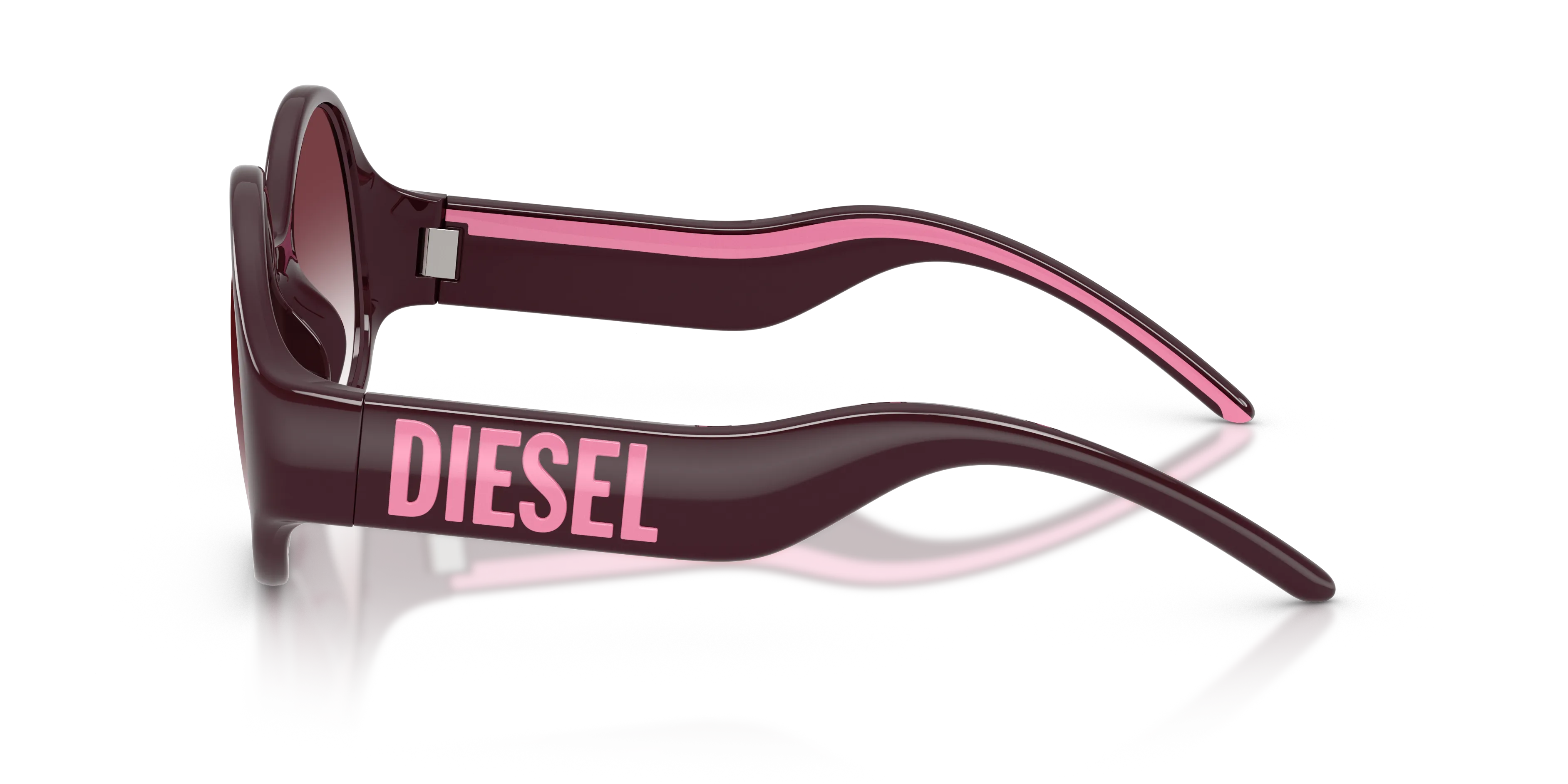 DIESEL DL3022U 20528H Occhiali da sole Iniettato Viola Viola Rotonda Normale Sfumato - immagine 4