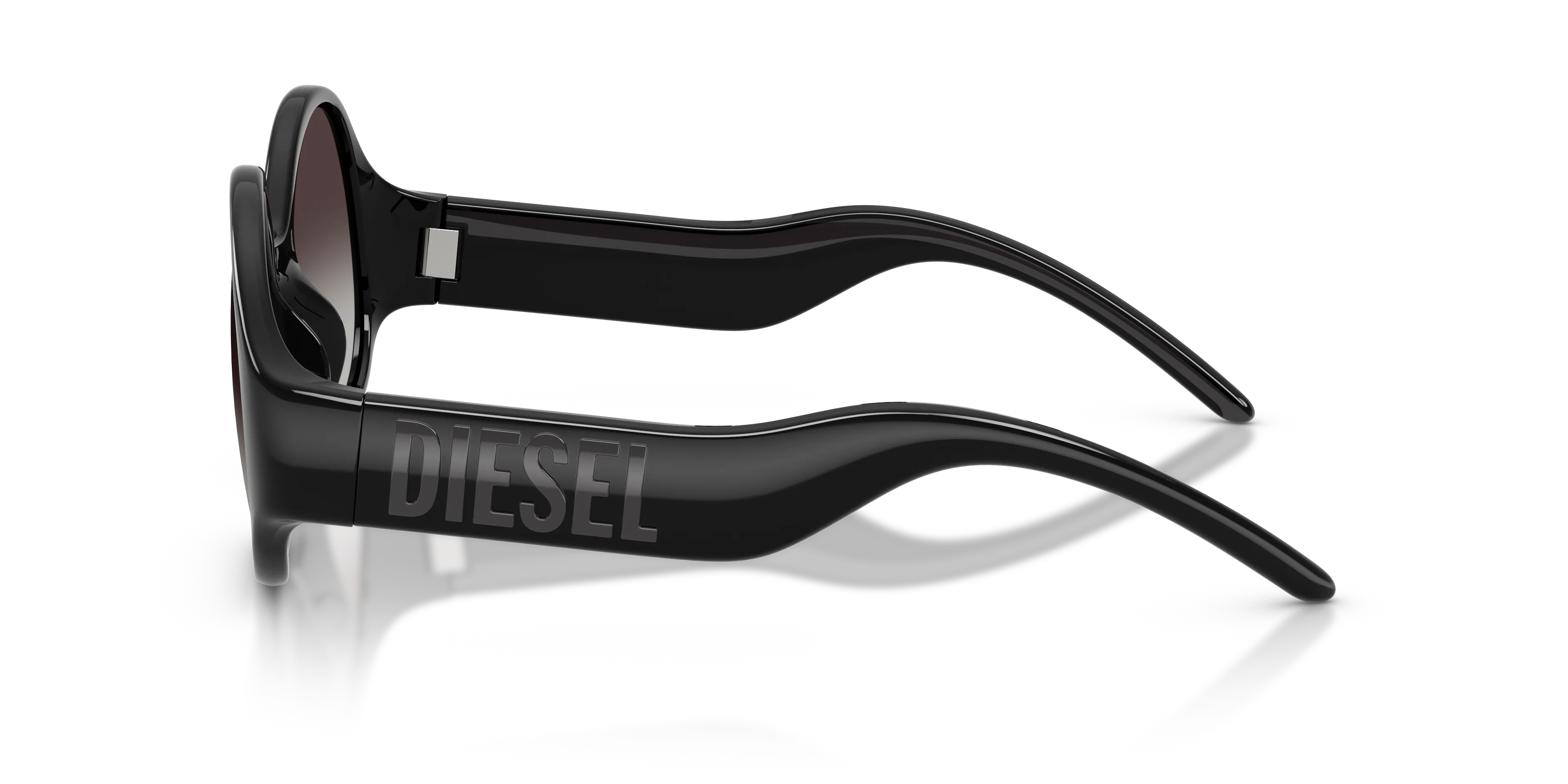 DIESEL DL3022U 20018G Occhiali da sole Iniettato Nero Grigio Rotonda Normale Sfumato - immagine 4