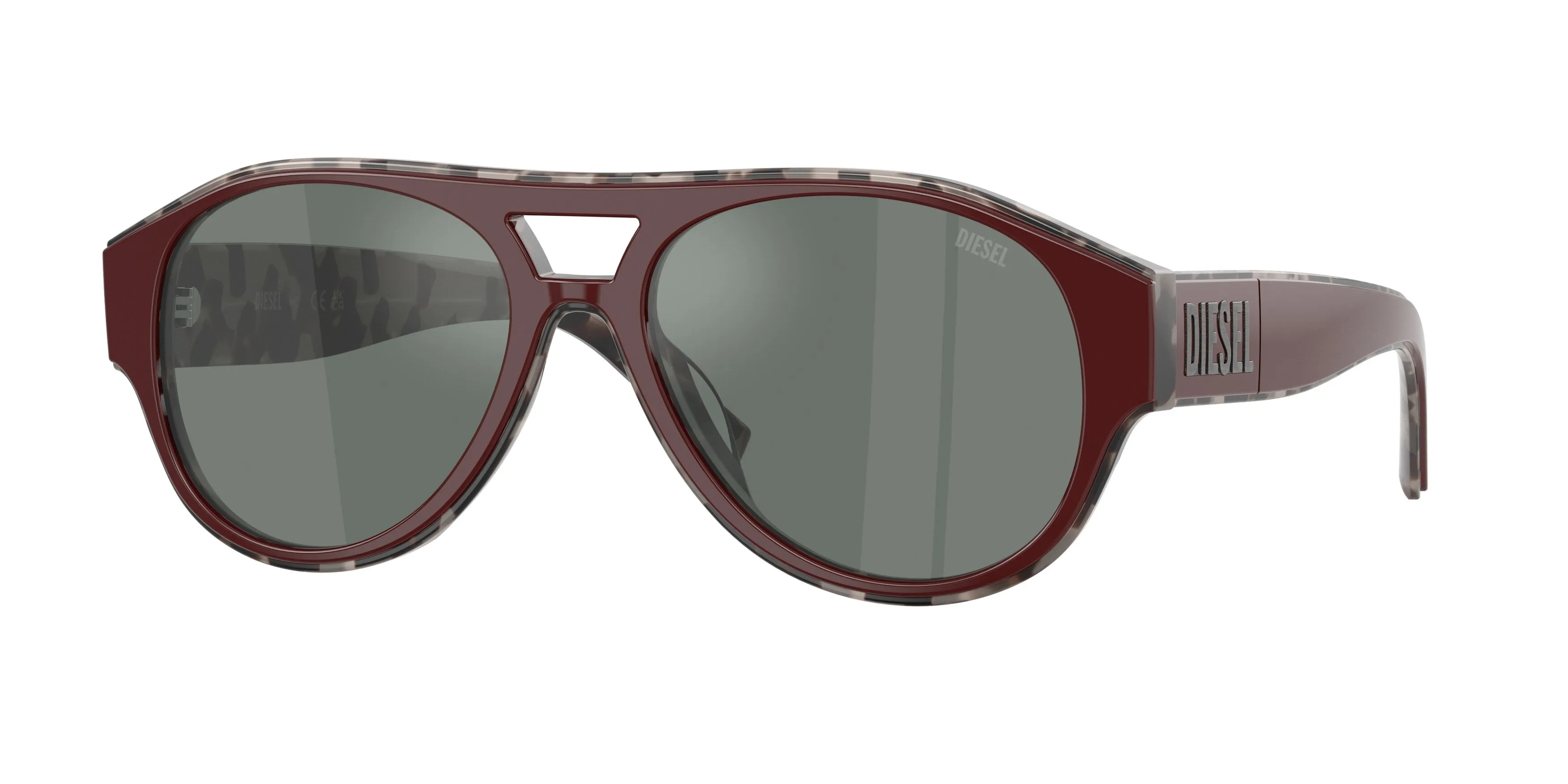 DIESEL DL2023U 20726V Occhiali da sole Acetato Bordeaux Grigio Rotonda Normale - immagine 1
