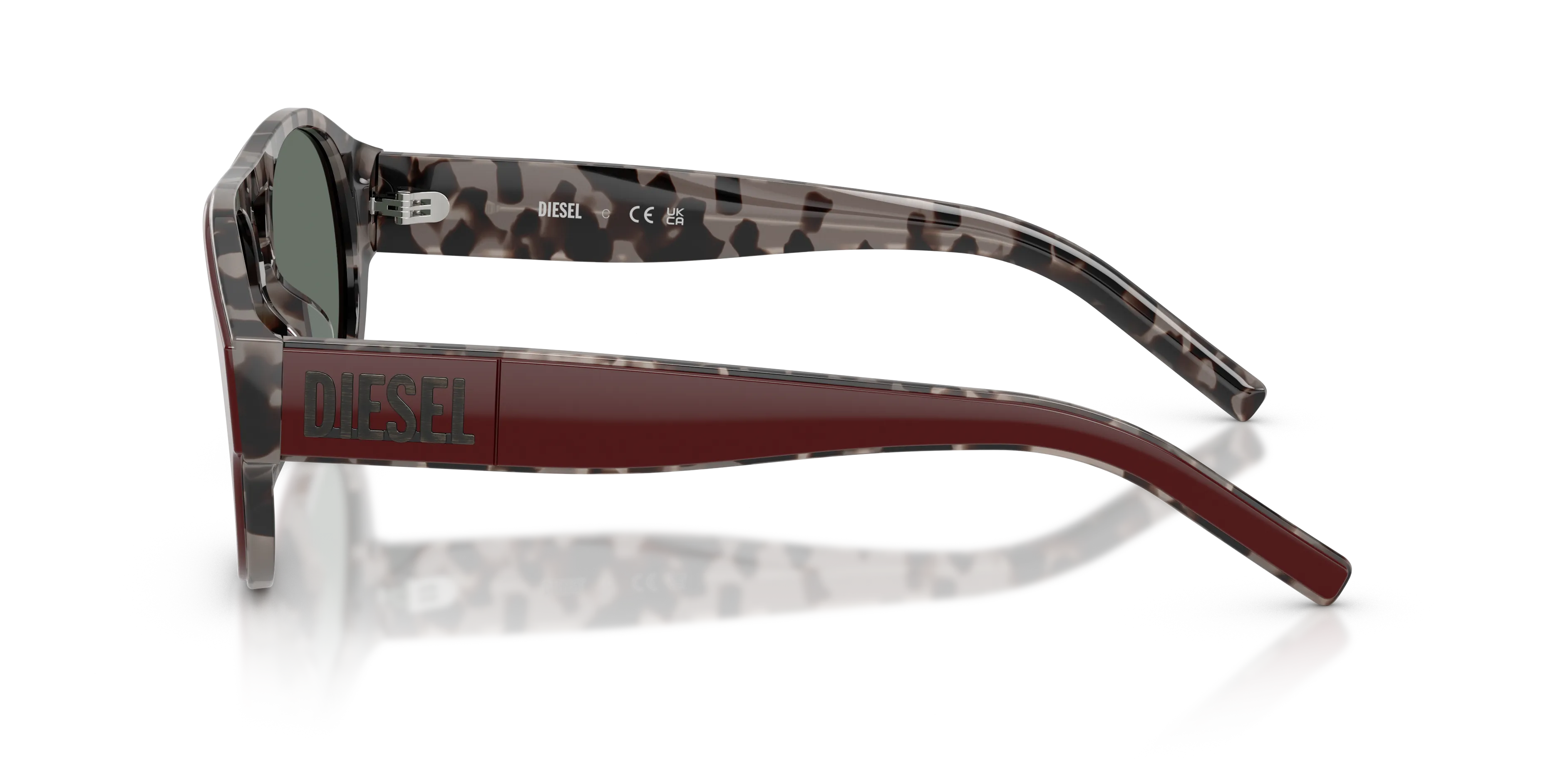 DIESEL DL2023U 20726V Occhiali da sole Acetato Bordeaux Grigio Rotonda Normale - immagine 4