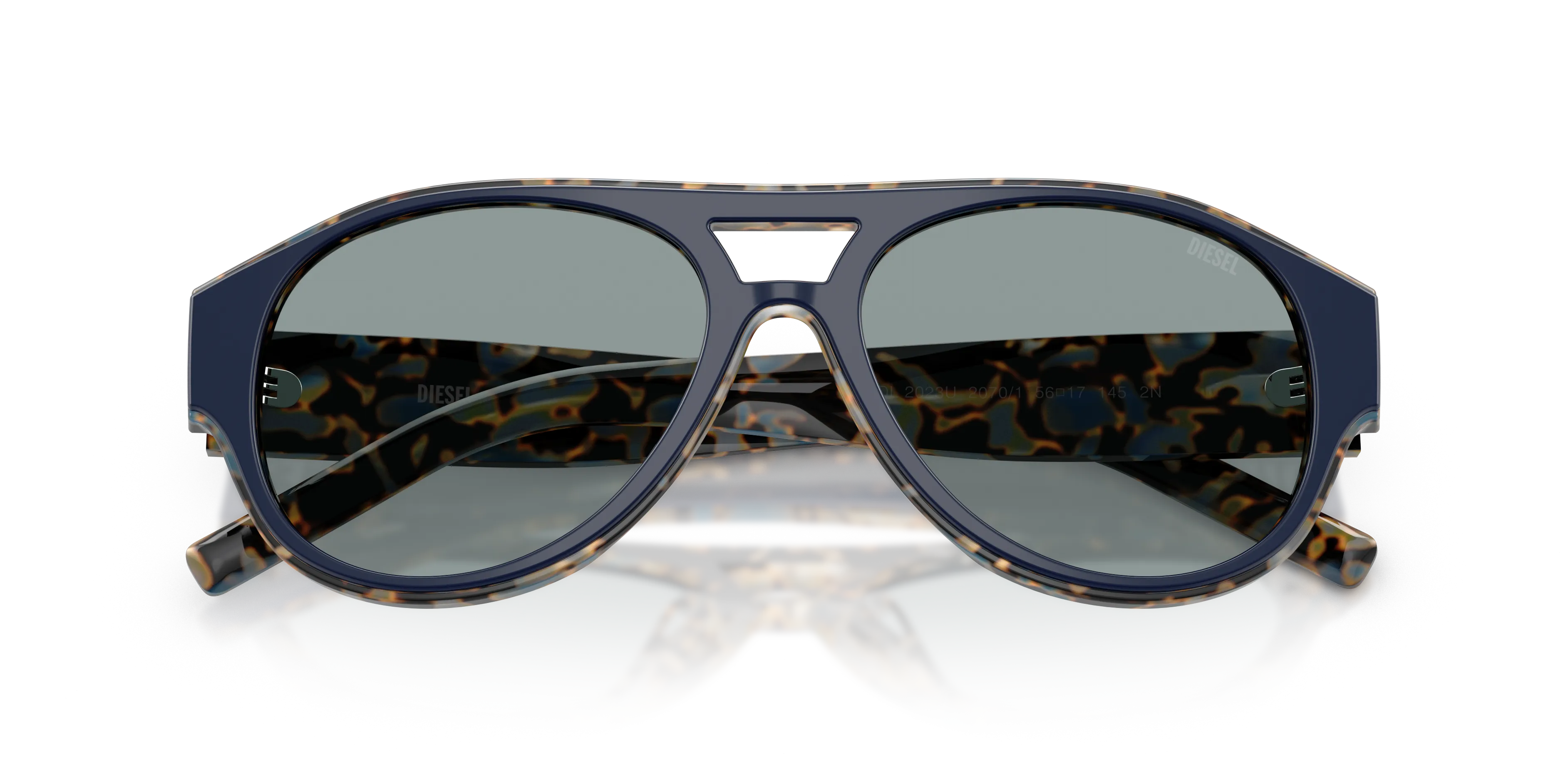 DIESEL DL2023U 2070/1 Occhiali da sole Acetato Blu Grigio Rotonda Normale - immagine 2