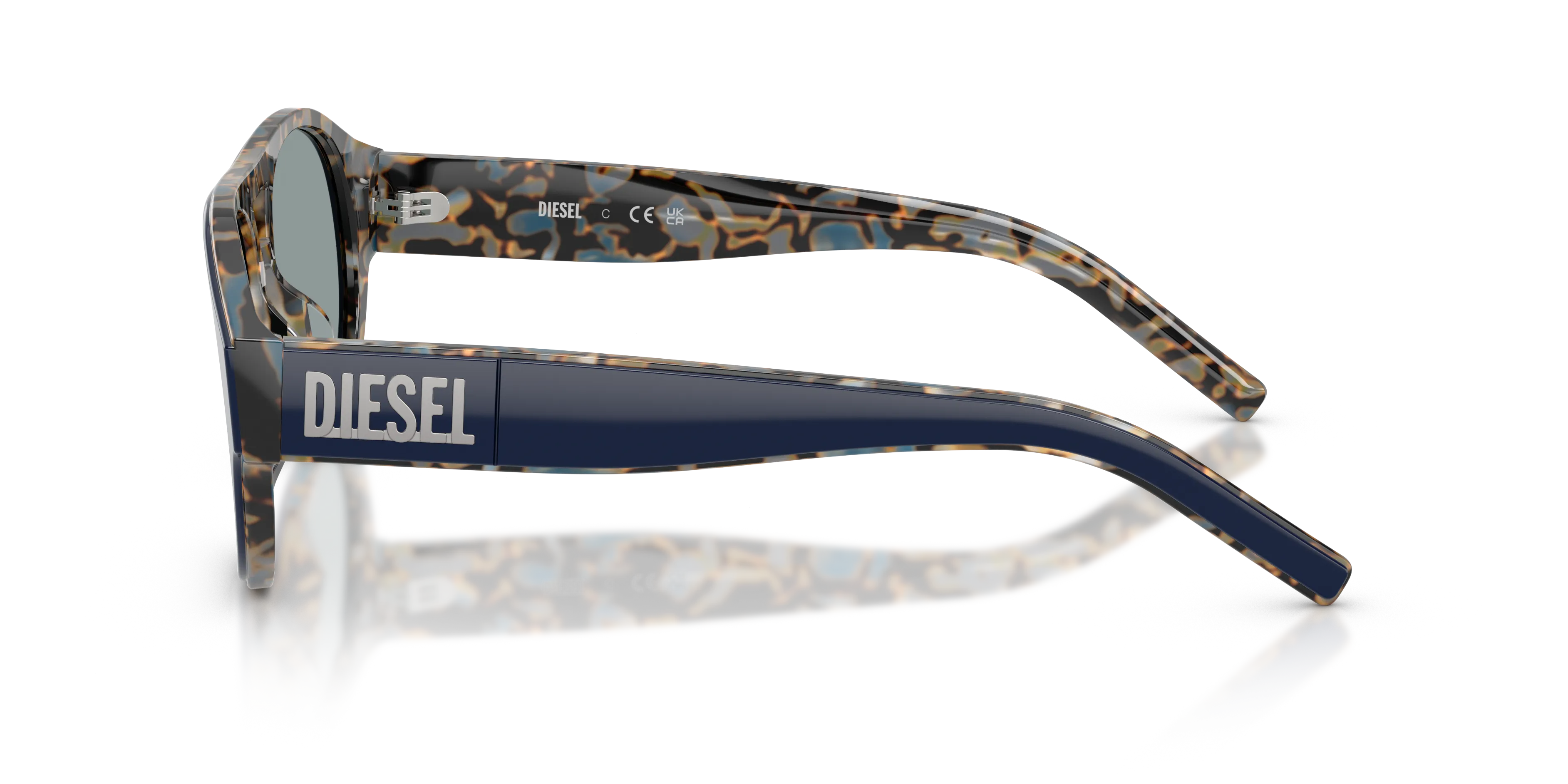 DIESEL DL2023U 2070/1 Occhiali da sole Acetato Blu Grigio Rotonda Normale - immagine 4