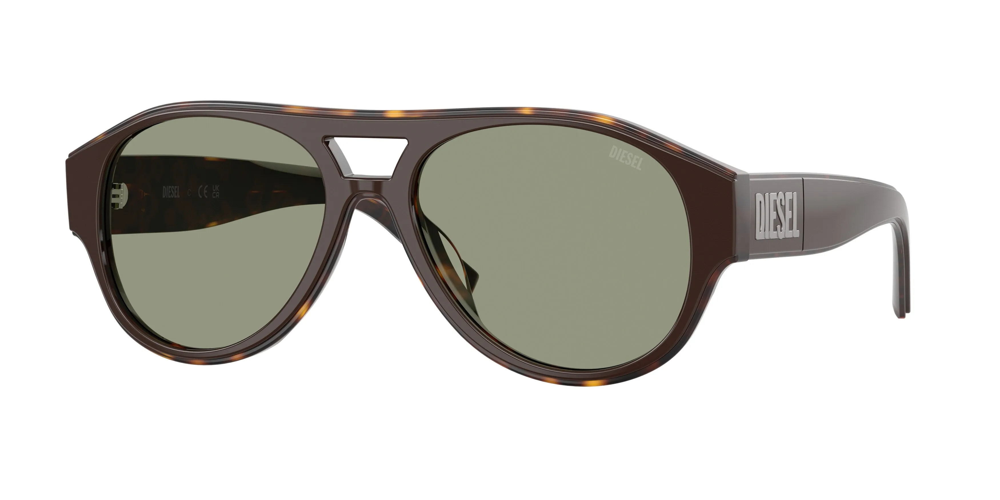 DIESEL DL2023U 2069/2 Occhiali da sole Acetato Marrone Verde Rotonda Normale - immagine 1