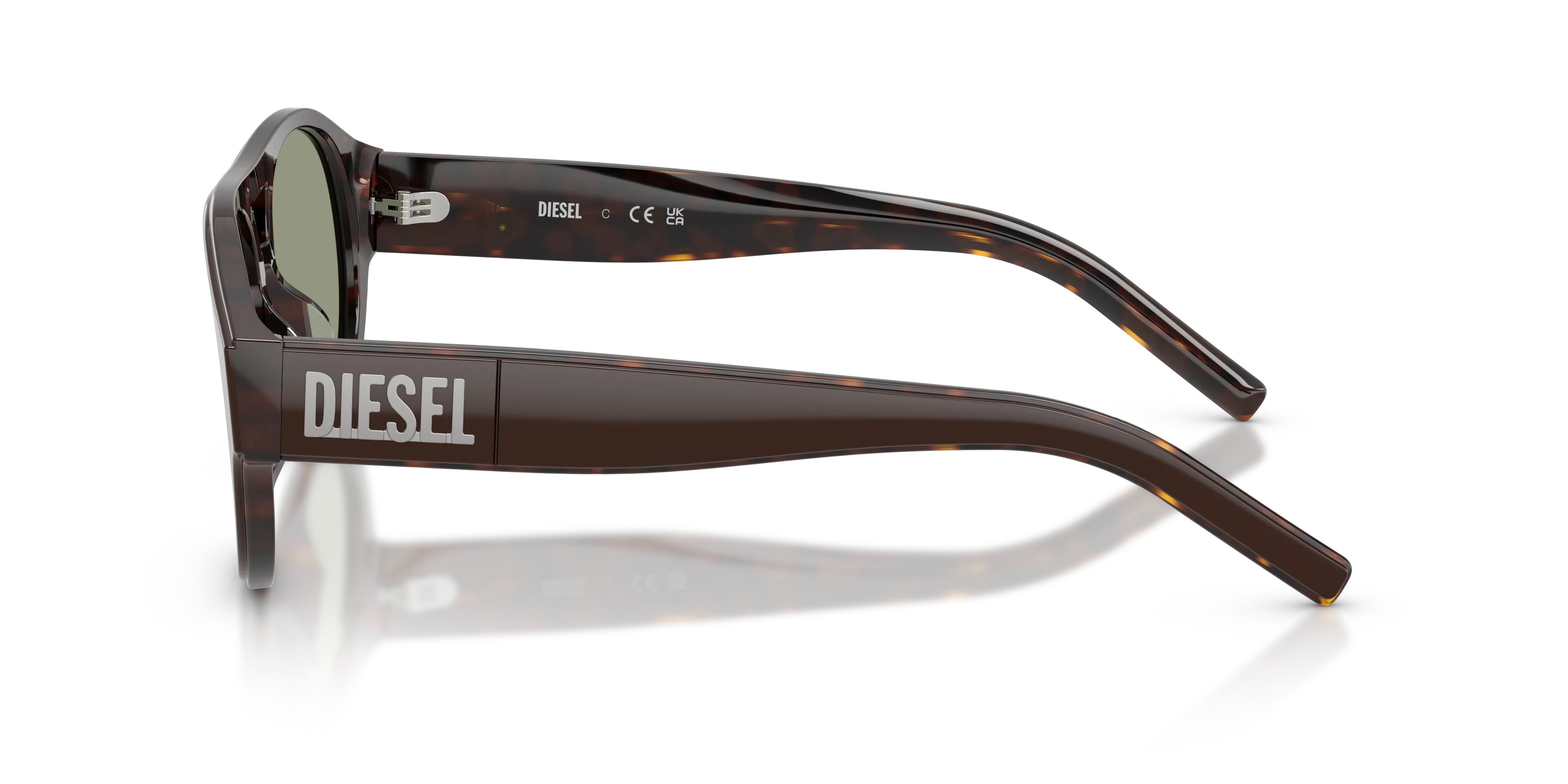 DIESEL DL2023U 2069/2 Occhiali da sole Acetato Marrone Verde Rotonda Normale - immagine 4
