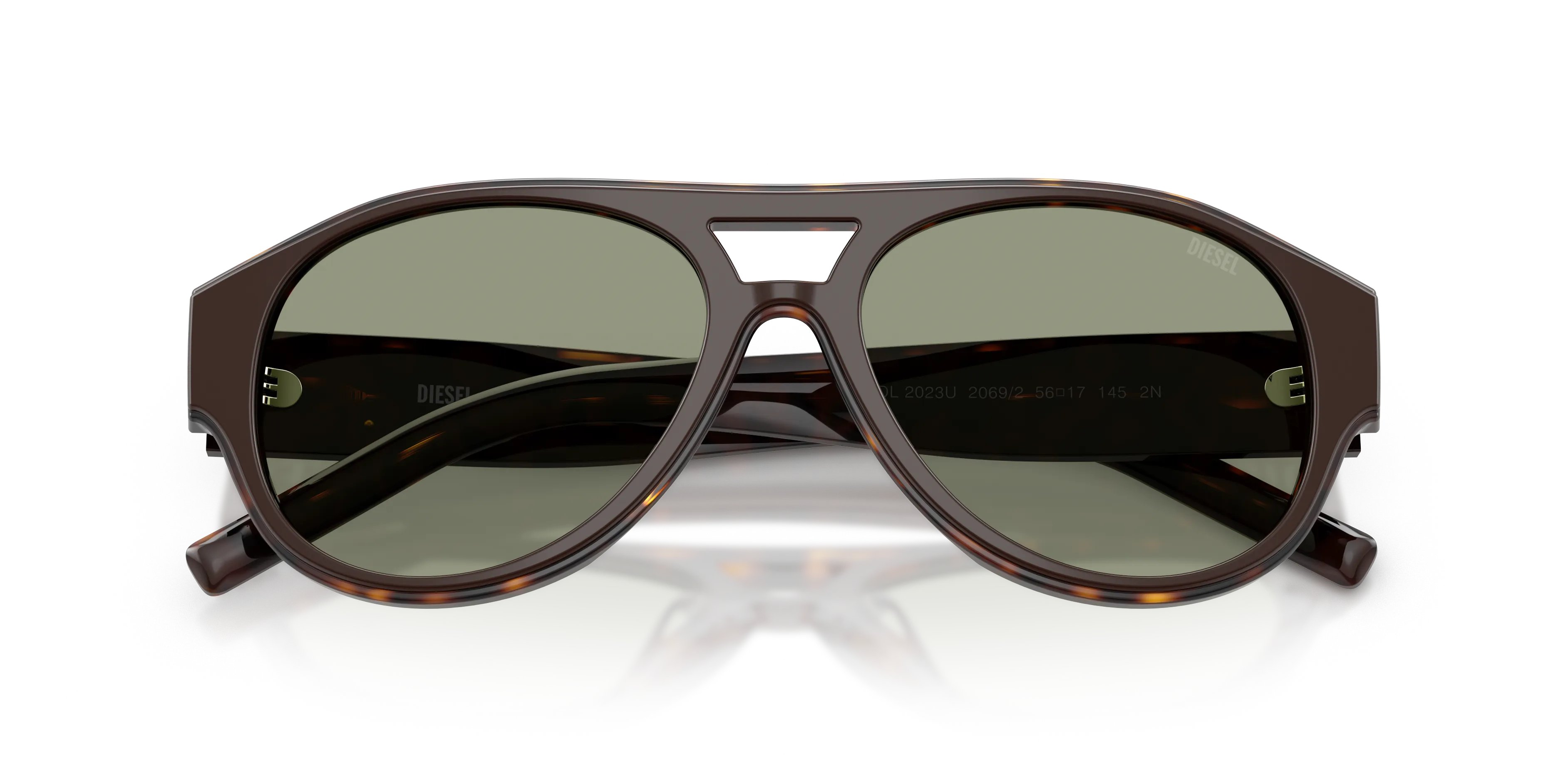 DIESEL DL2023U 2069/2 Occhiali da sole Acetato Marrone Verde Rotonda Normale - immagine 2