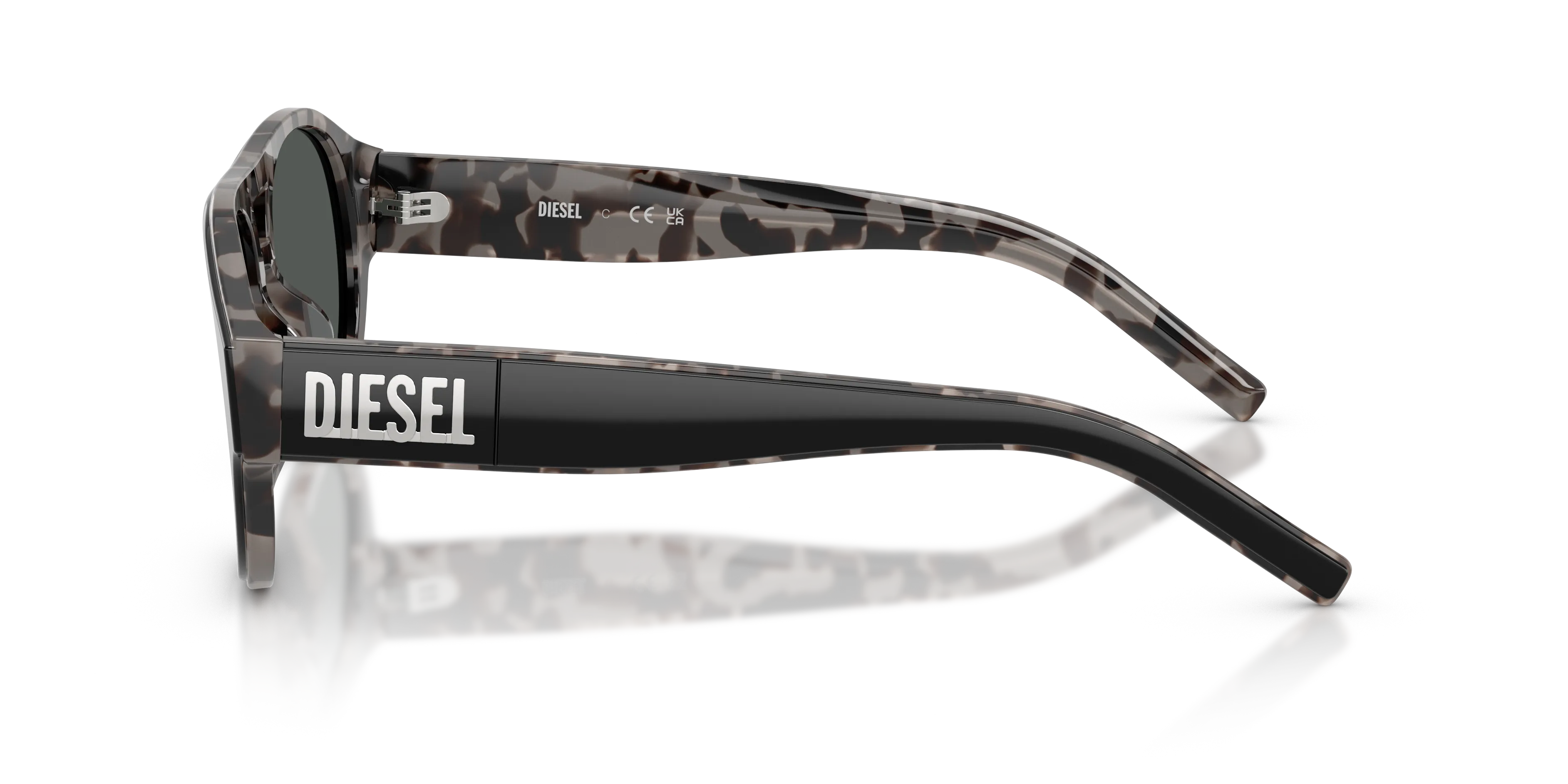 DIESEL DL2023U 206887 Occhiali da sole Acetato Nero Grigio Rotonda Normale - immagine 4