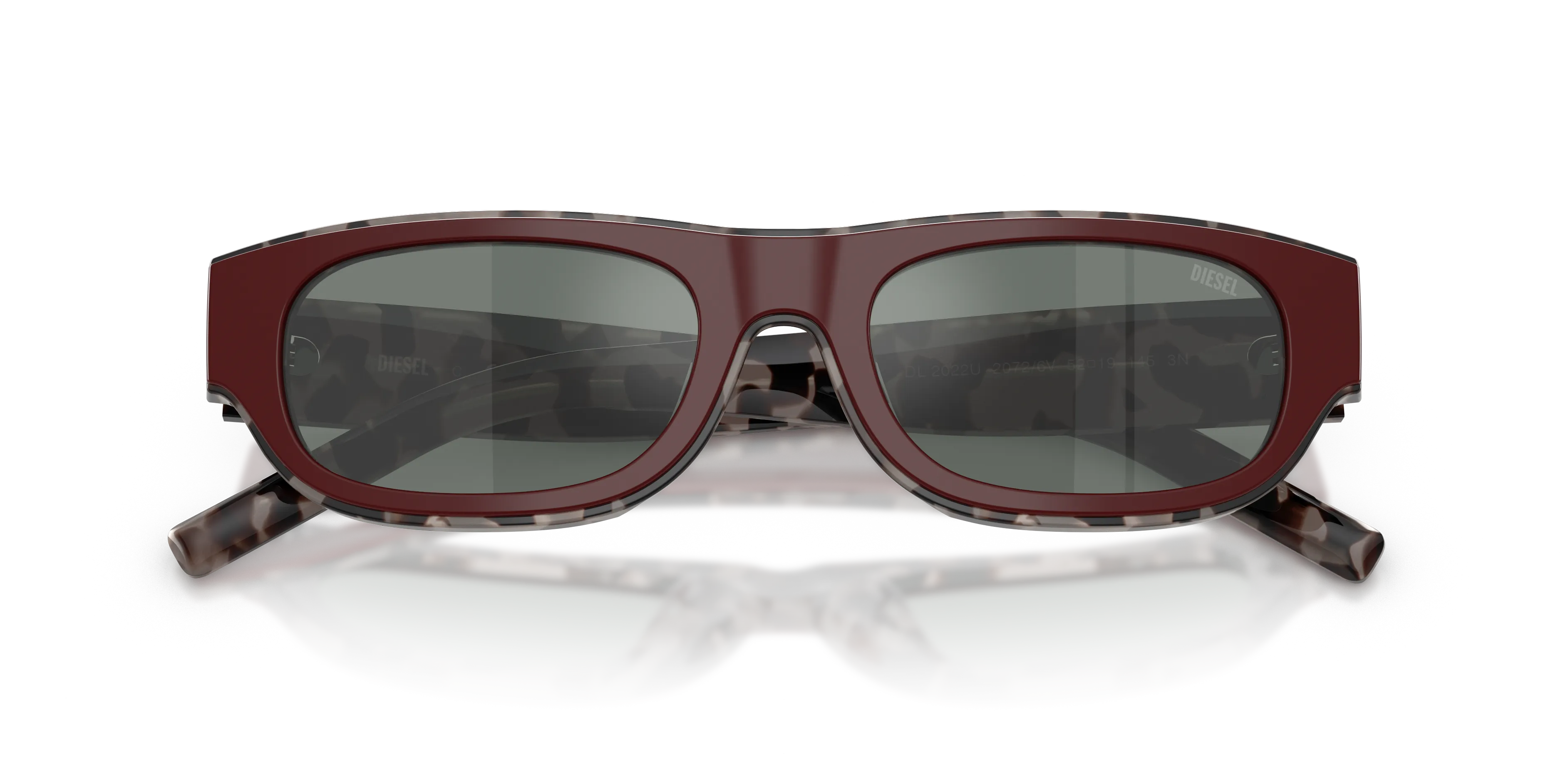 DIESEL DL2022U 20726V Occhiali da sole Acetato Nero Grigio Squadrata Normale - immagine 2