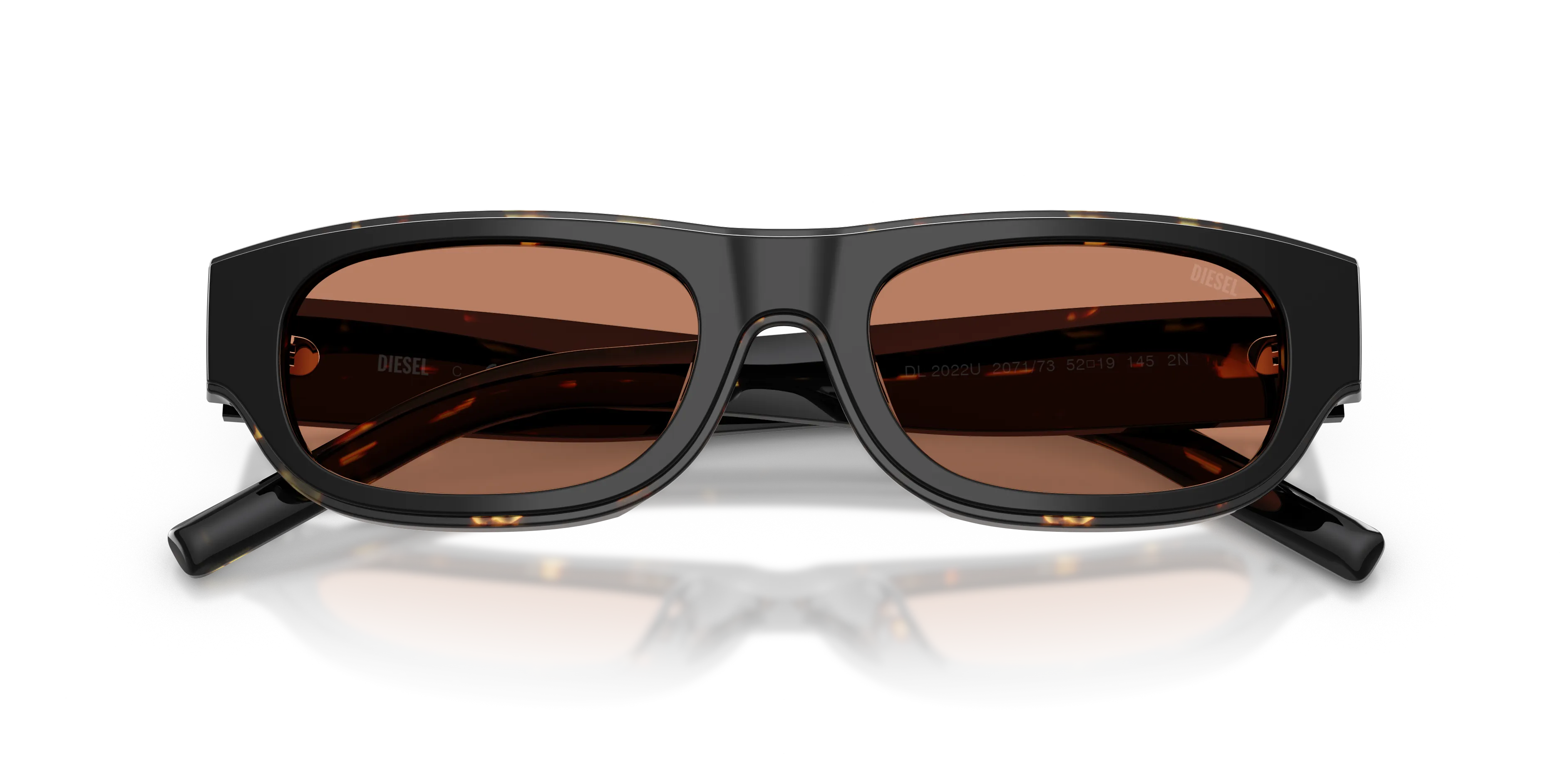 DIESEL DL2022U 207173 Occhiali da sole Acetato Nero Marrone Squadrata Normale - immagine 2