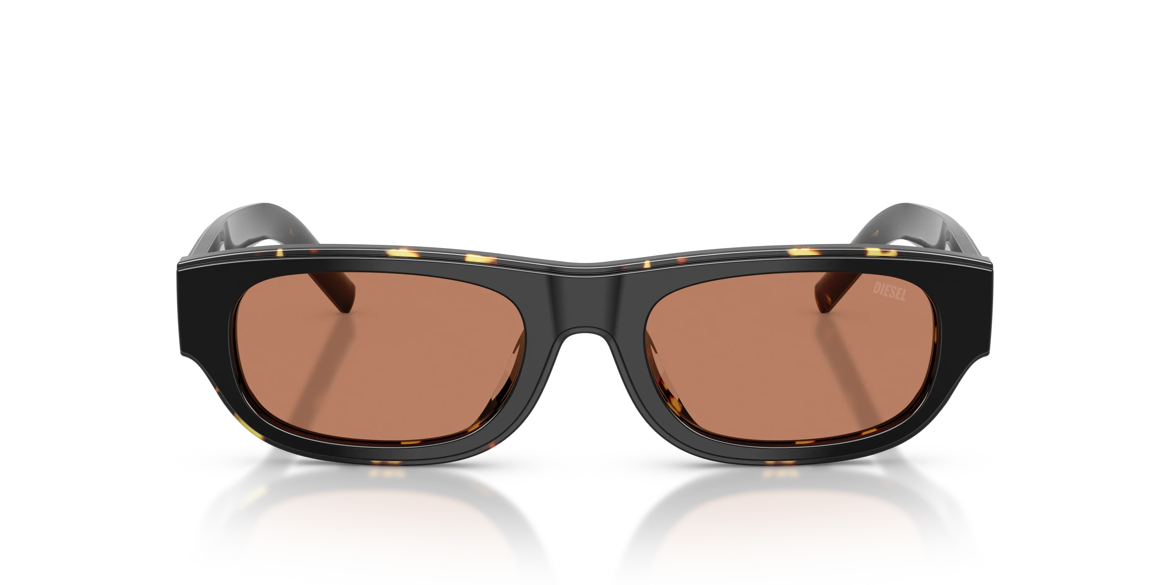 DIESEL DL2022U 207173 Occhiali da sole Acetato Nero Marrone Squadrata Normale - immagine 3