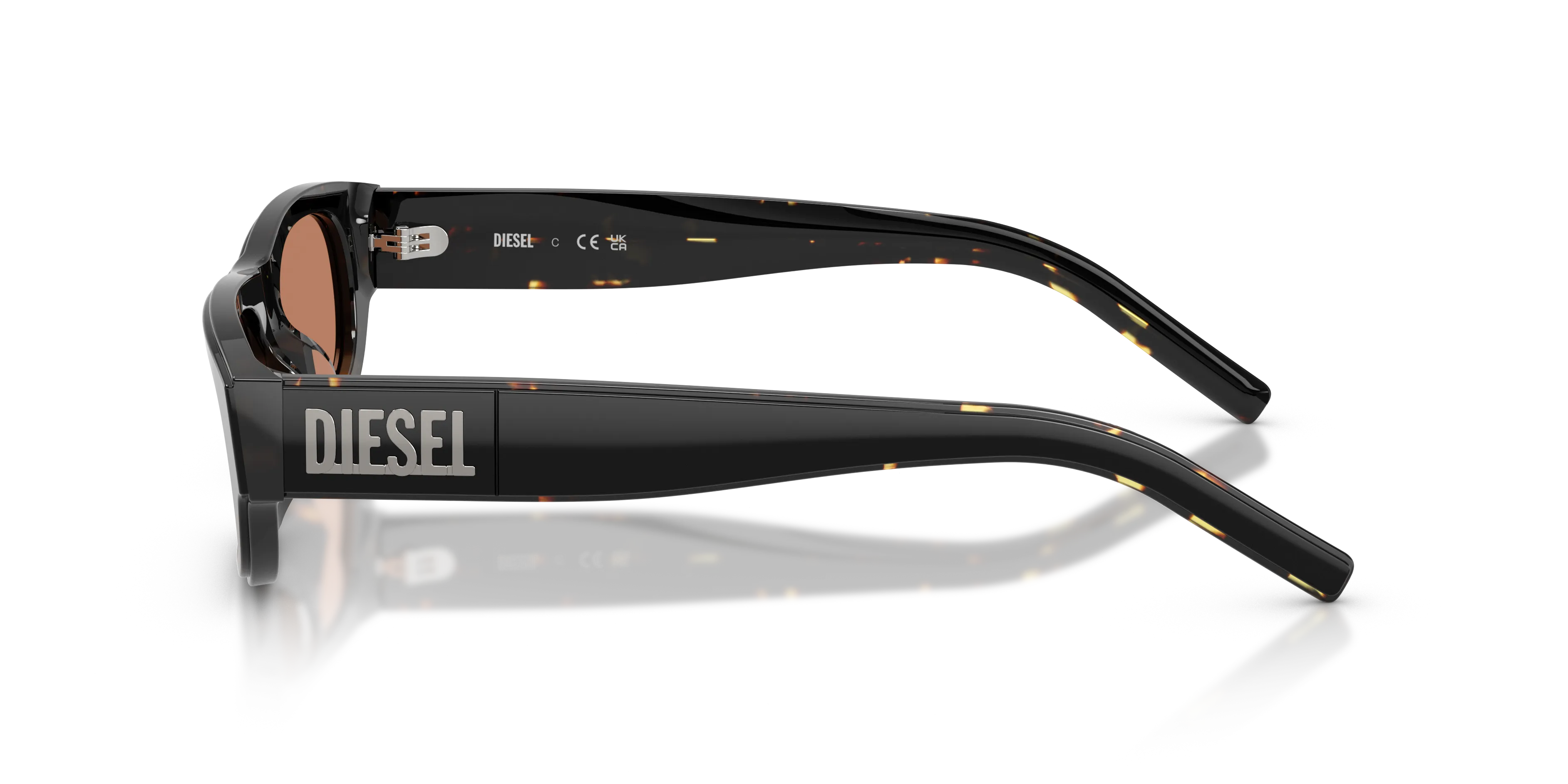 DIESEL DL2022U 207173 Occhiali da sole Acetato Nero Marrone Squadrata Normale - immagine 4