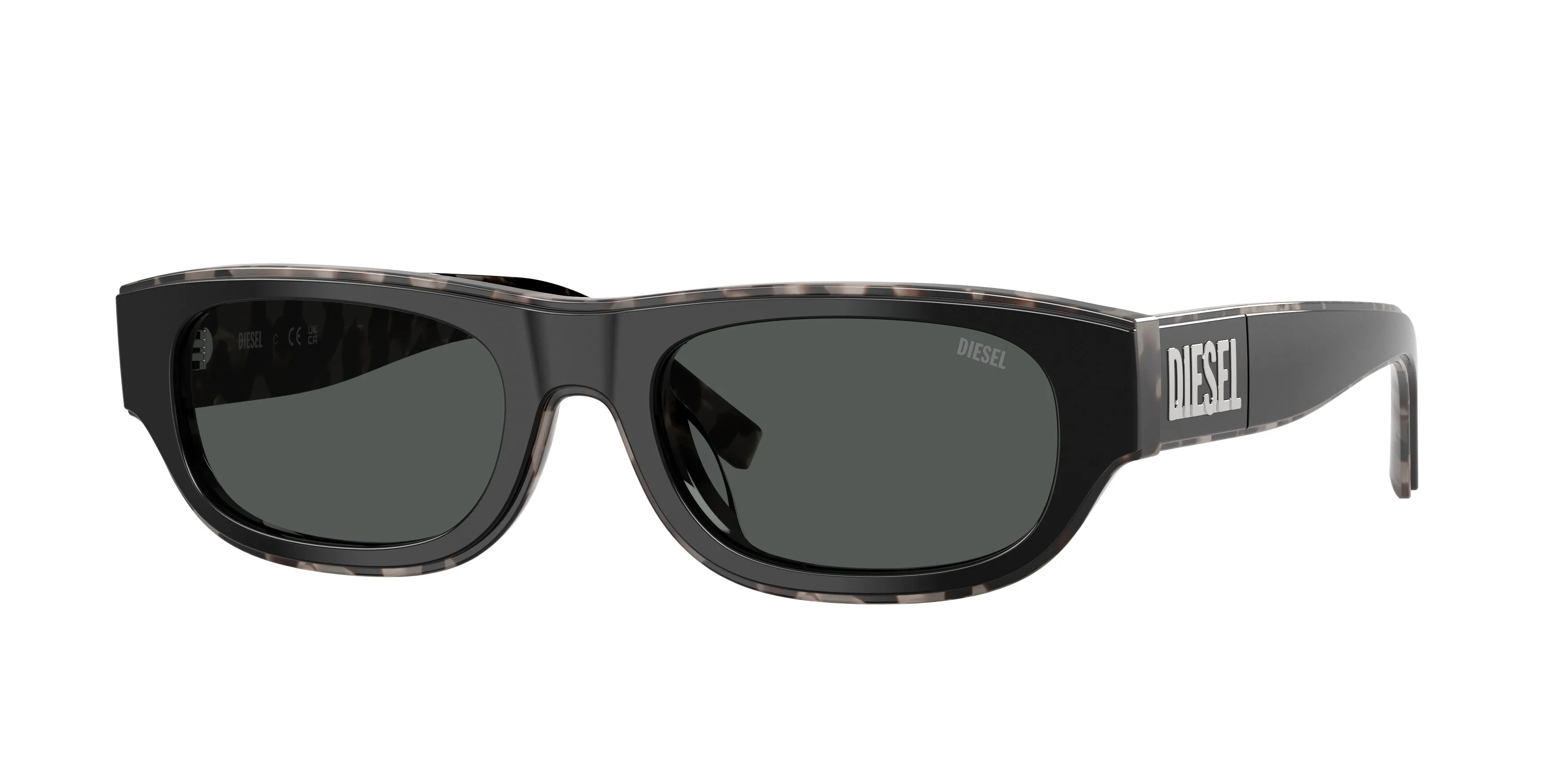 DIESEL DL2022U 206887 Occhiali da sole Acetato Nero Grigio Squadrata Normale - immagine 1