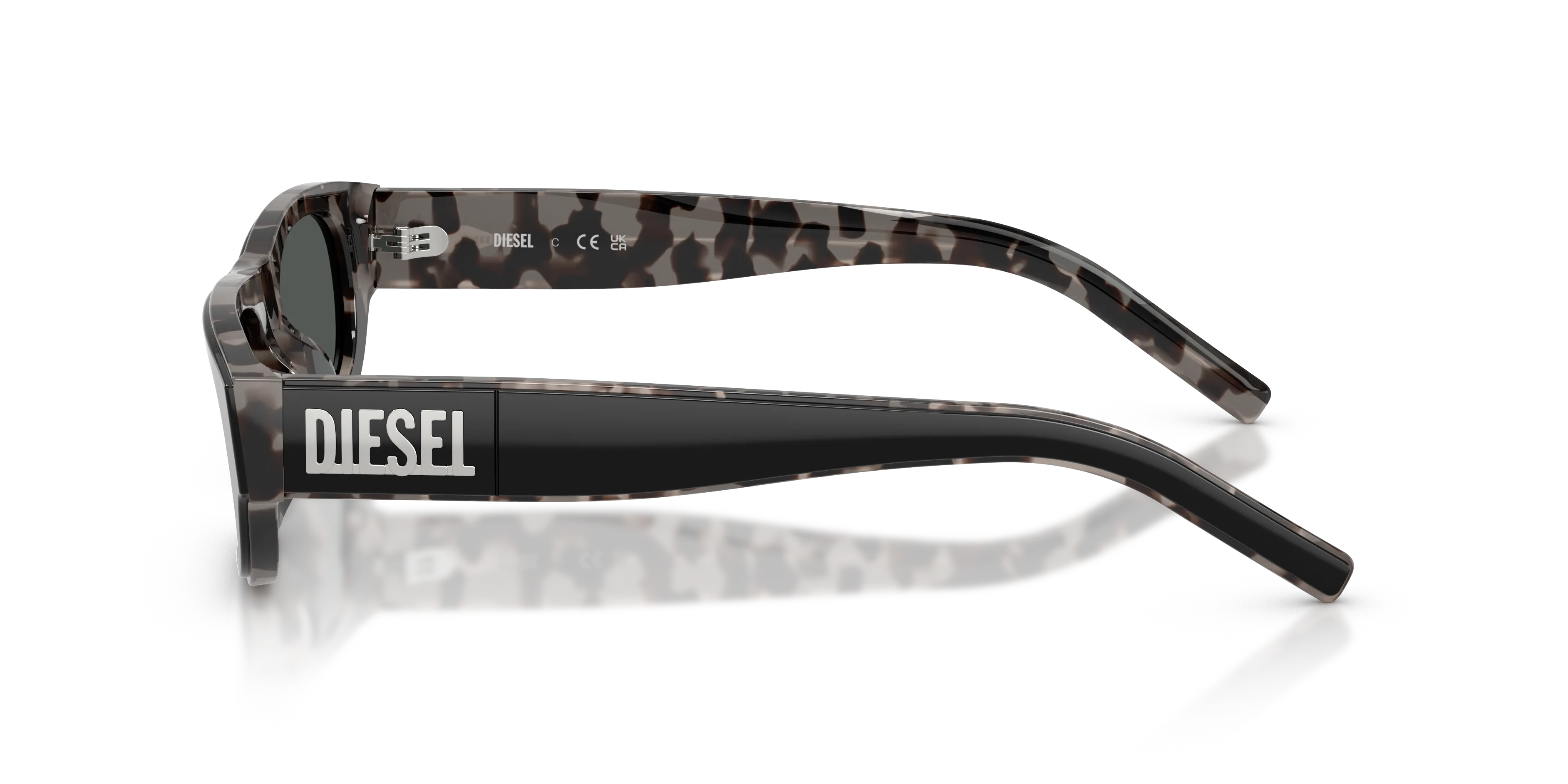 DIESEL DL2022U 206887 Occhiali da sole Acetato Nero Grigio Squadrata Normale - immagine 4