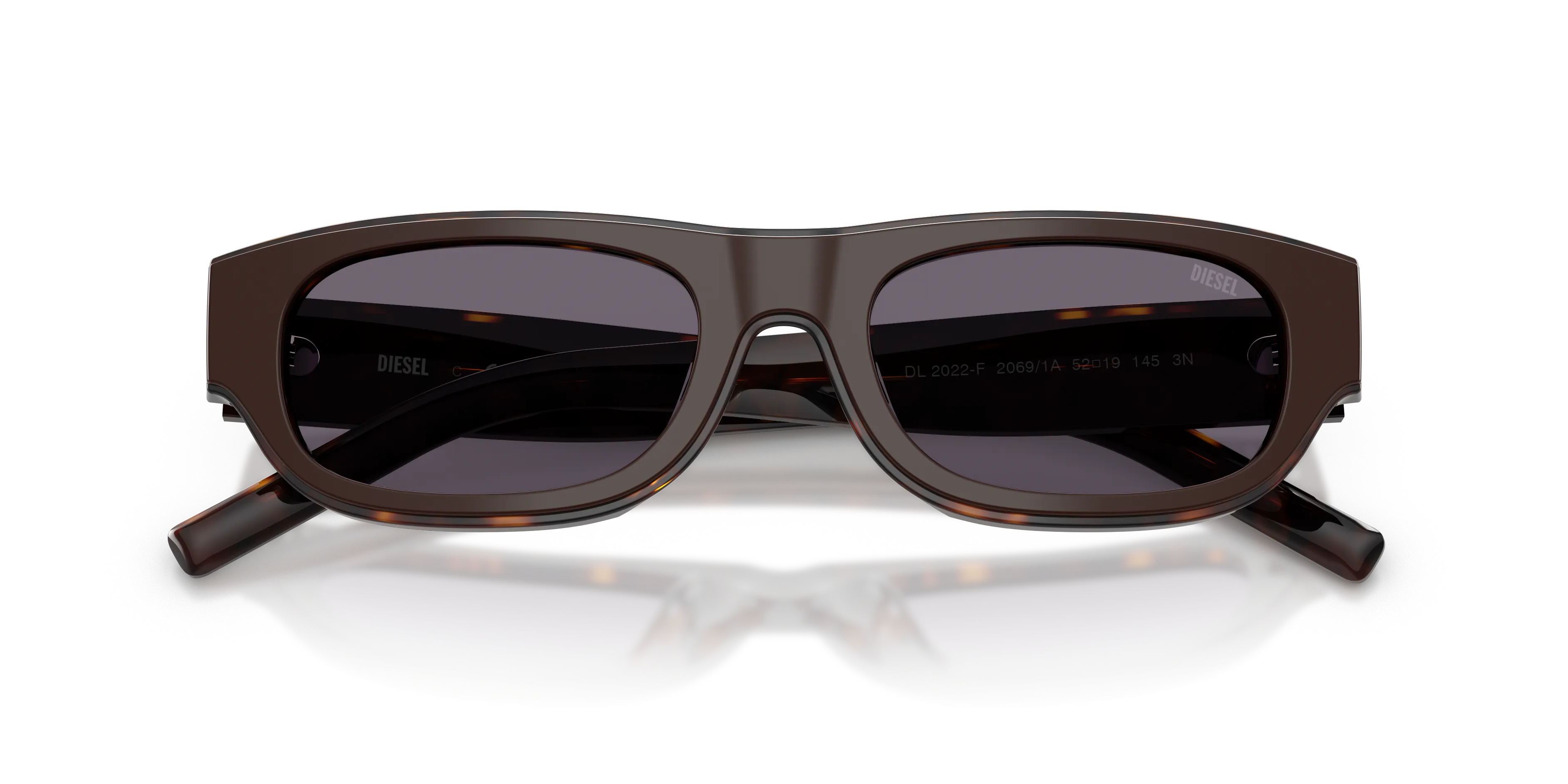 DIESEL DL2022F 20691A Occhiali da sole Acetato Marrone Viola Squadrata Normale - immagine 2