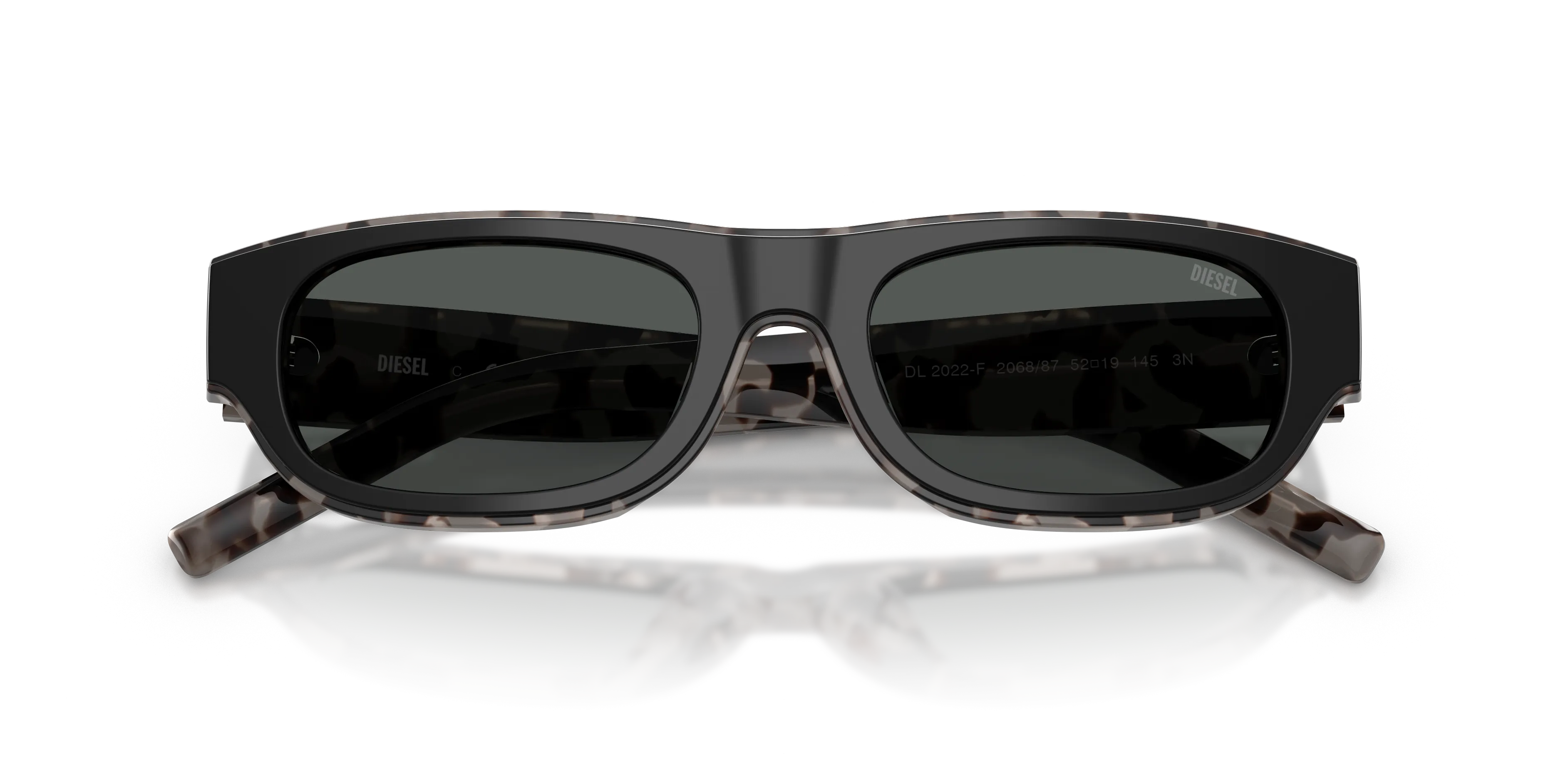 DIESEL DL2022F 206887 Occhiali da sole Acetato Nero Grigio Squadrata Normale - immagine 2