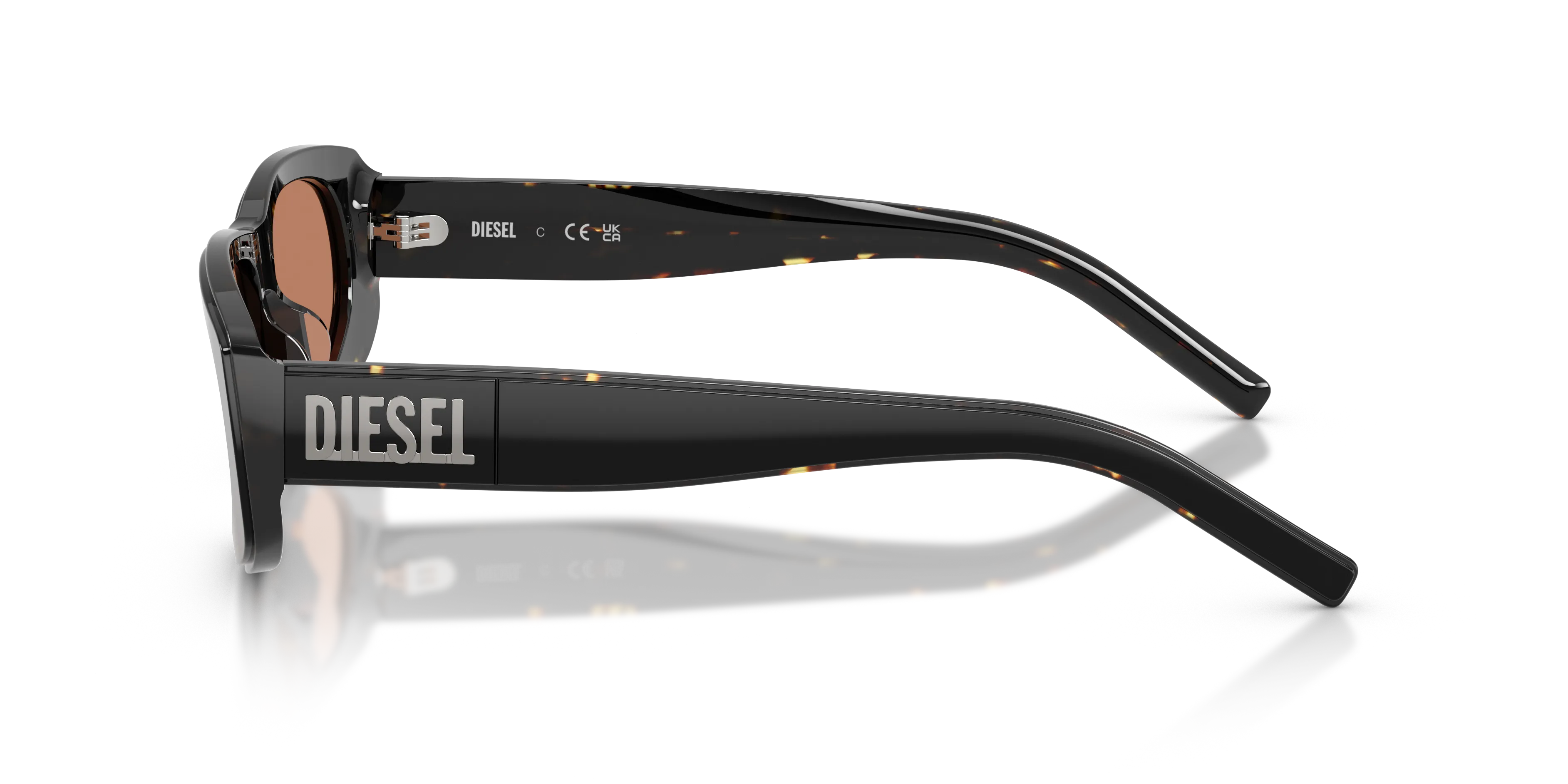 DIESEL DL2021U 207173 Occhiali da sole Acetato Nero Marrone Pillow Normale - immagine 4