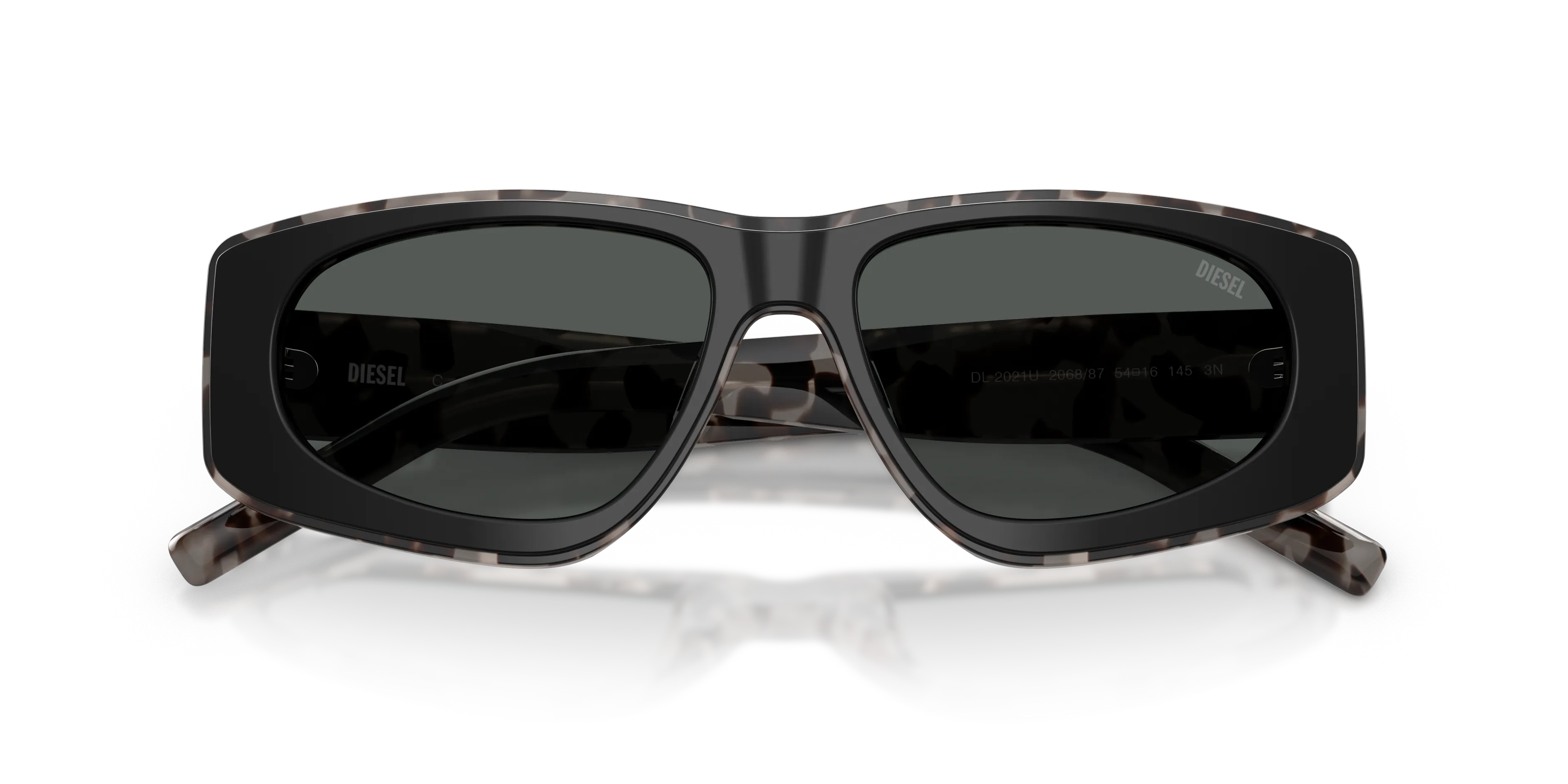 DIESEL DL2021U 206887 Occhiali da sole Acetato Nero Grigio Pillow Normale - immagine 2