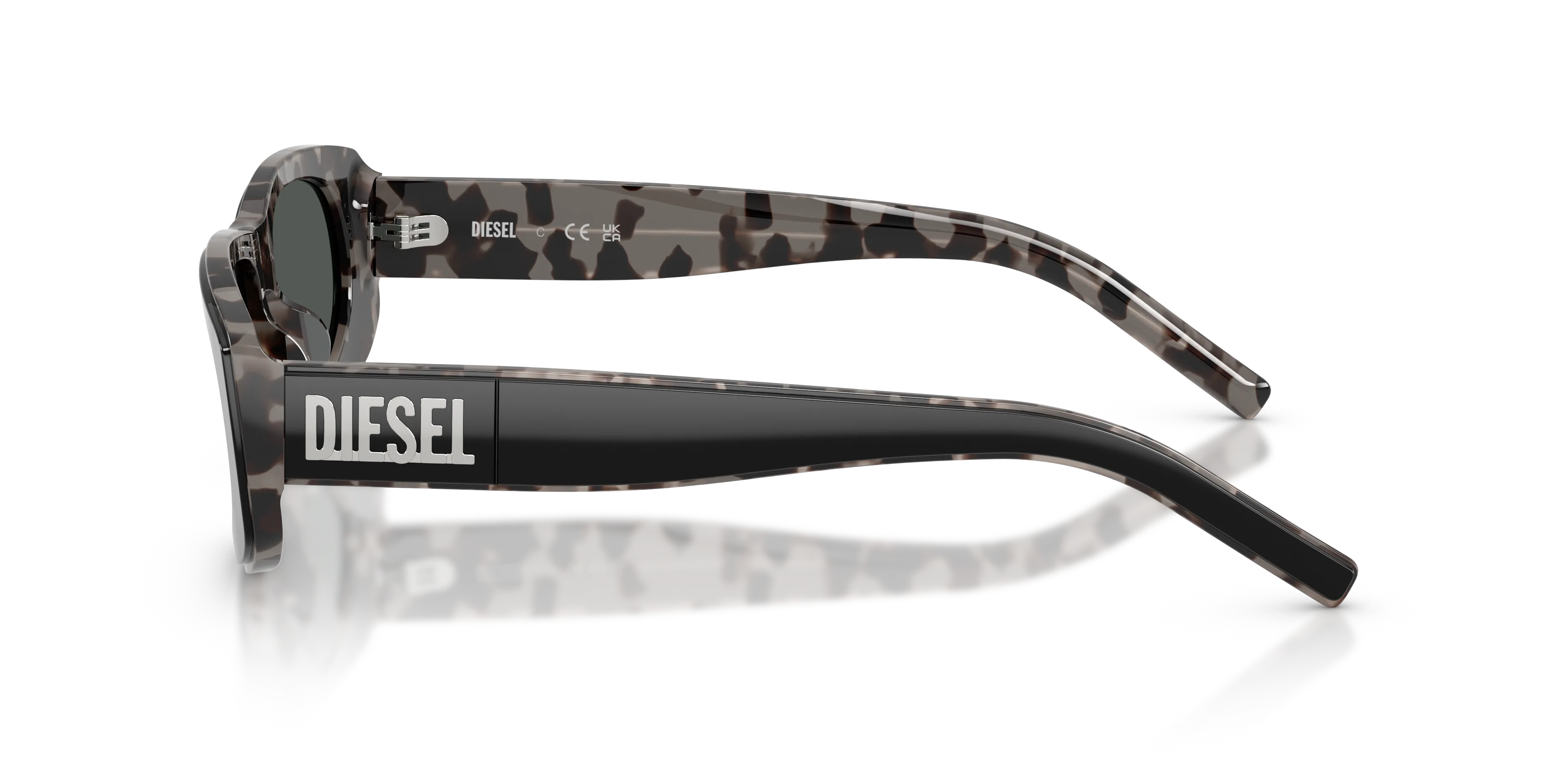 DIESEL DL2021U 206887 Occhiali da sole Acetato Nero Grigio Pillow Normale - immagine 4
