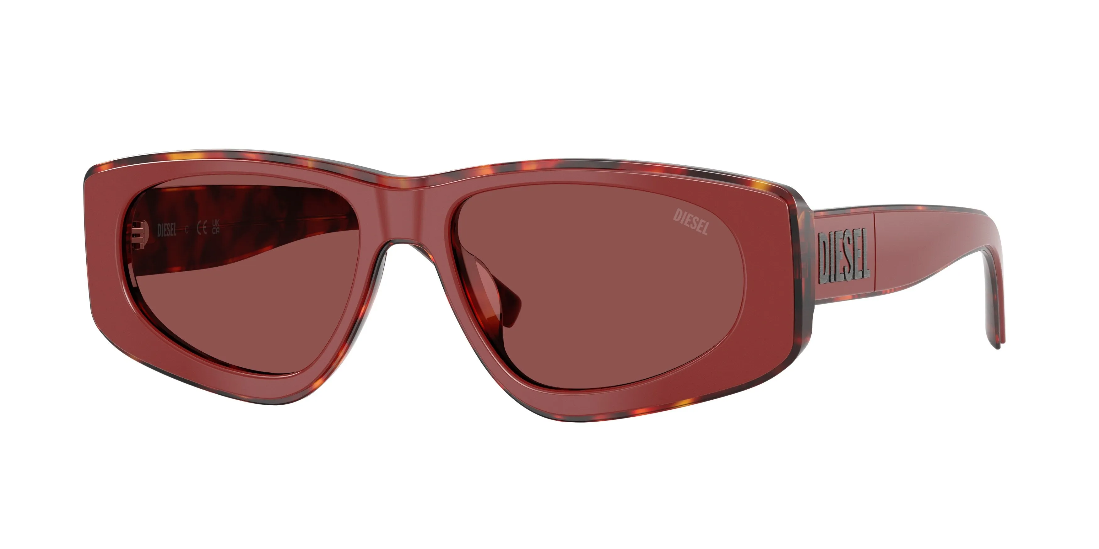 DIESEL DL2021U 206575 Occhiali da sole Acetato Rosso Viola Pillow Normale - immagine 1