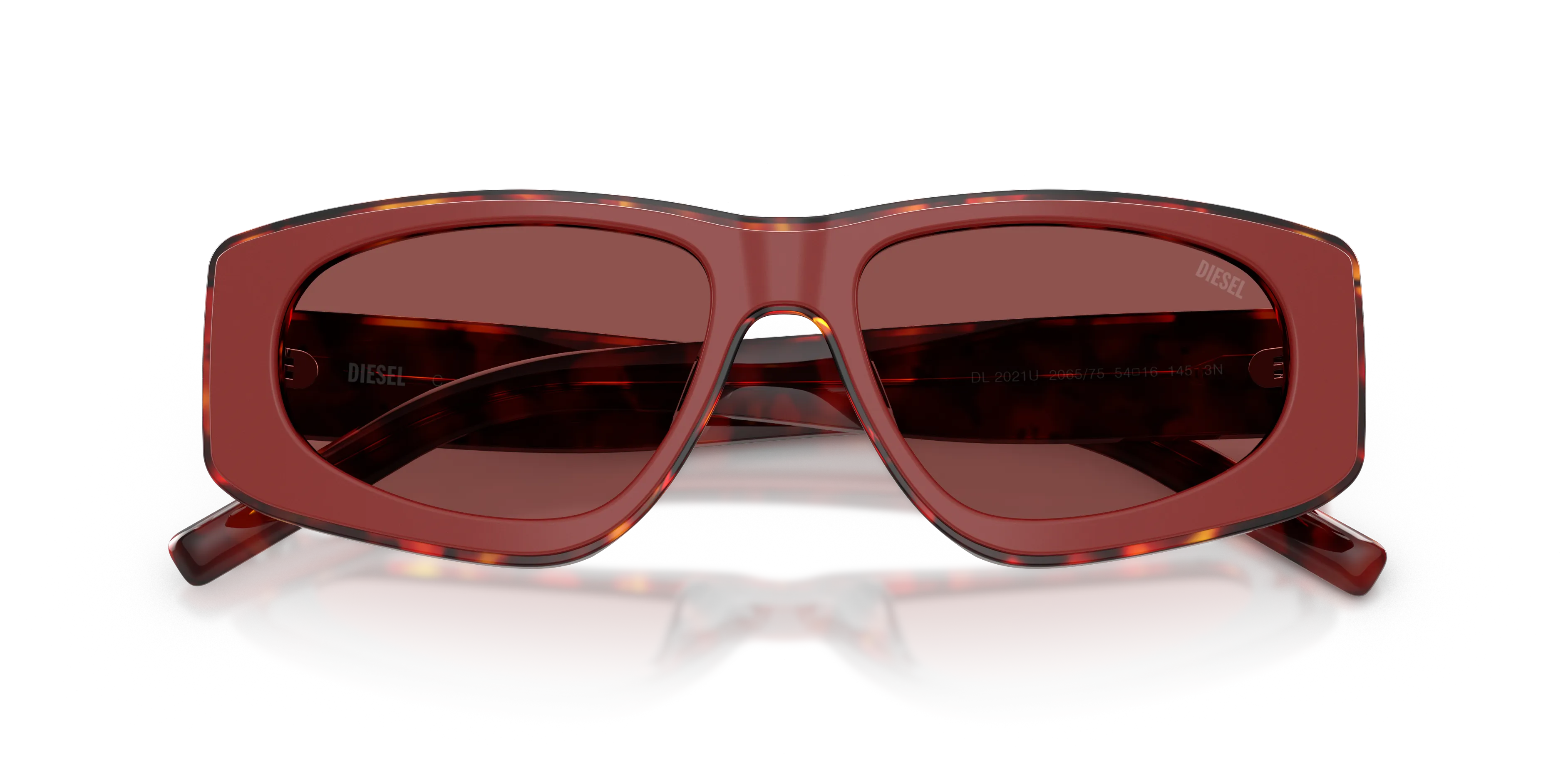 DIESEL DL2021U 206575 Occhiali da sole Acetato Rosso Viola Pillow Normale - immagine 2