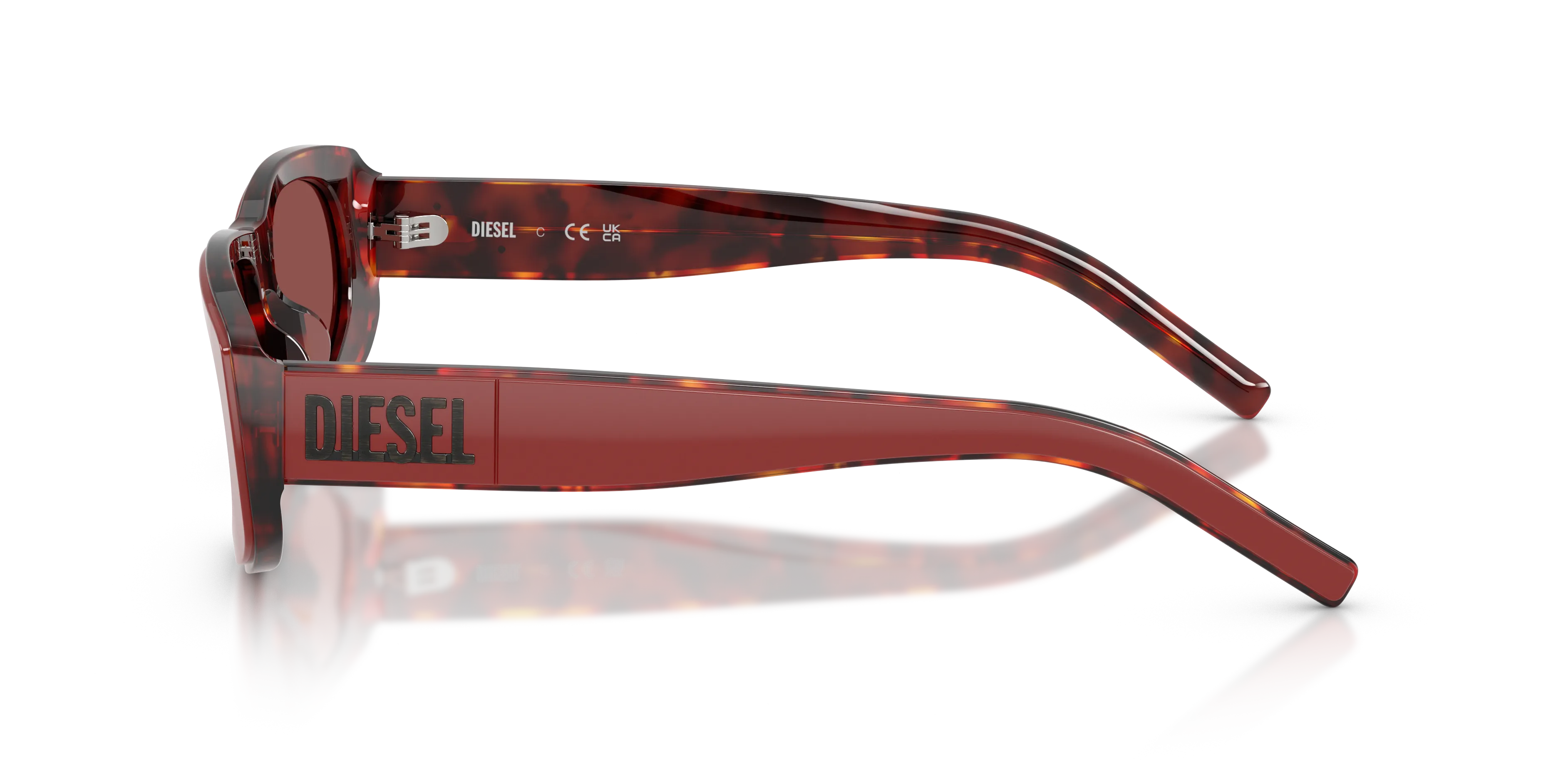 DIESEL DL2021U 206575 Occhiali da sole Acetato Rosso Viola Pillow Normale - immagine 4