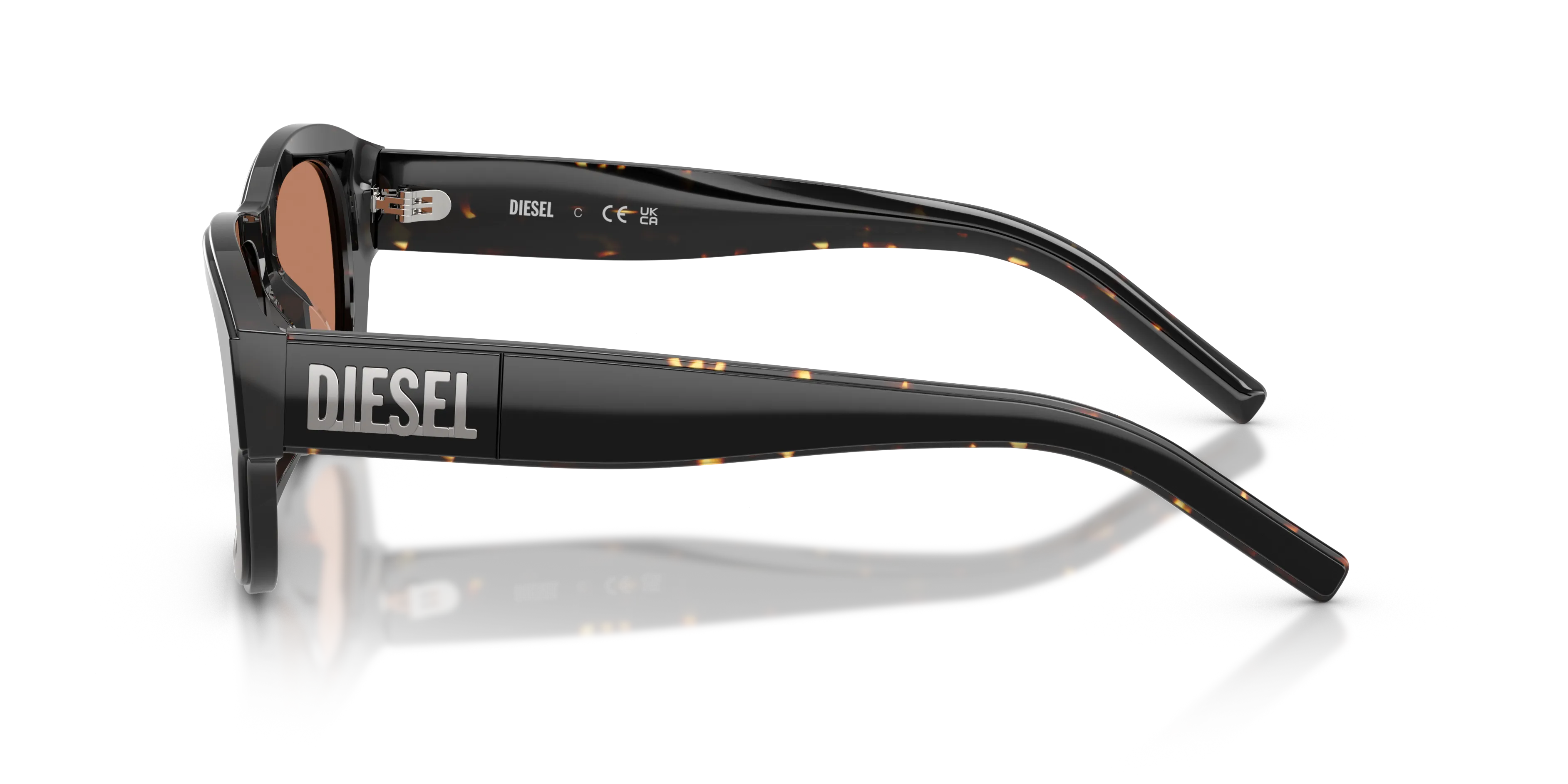 DIESEL DL2020U 207173 Occhiali da sole Acetato Nero Marrone Squadrata Normale - immagine 4