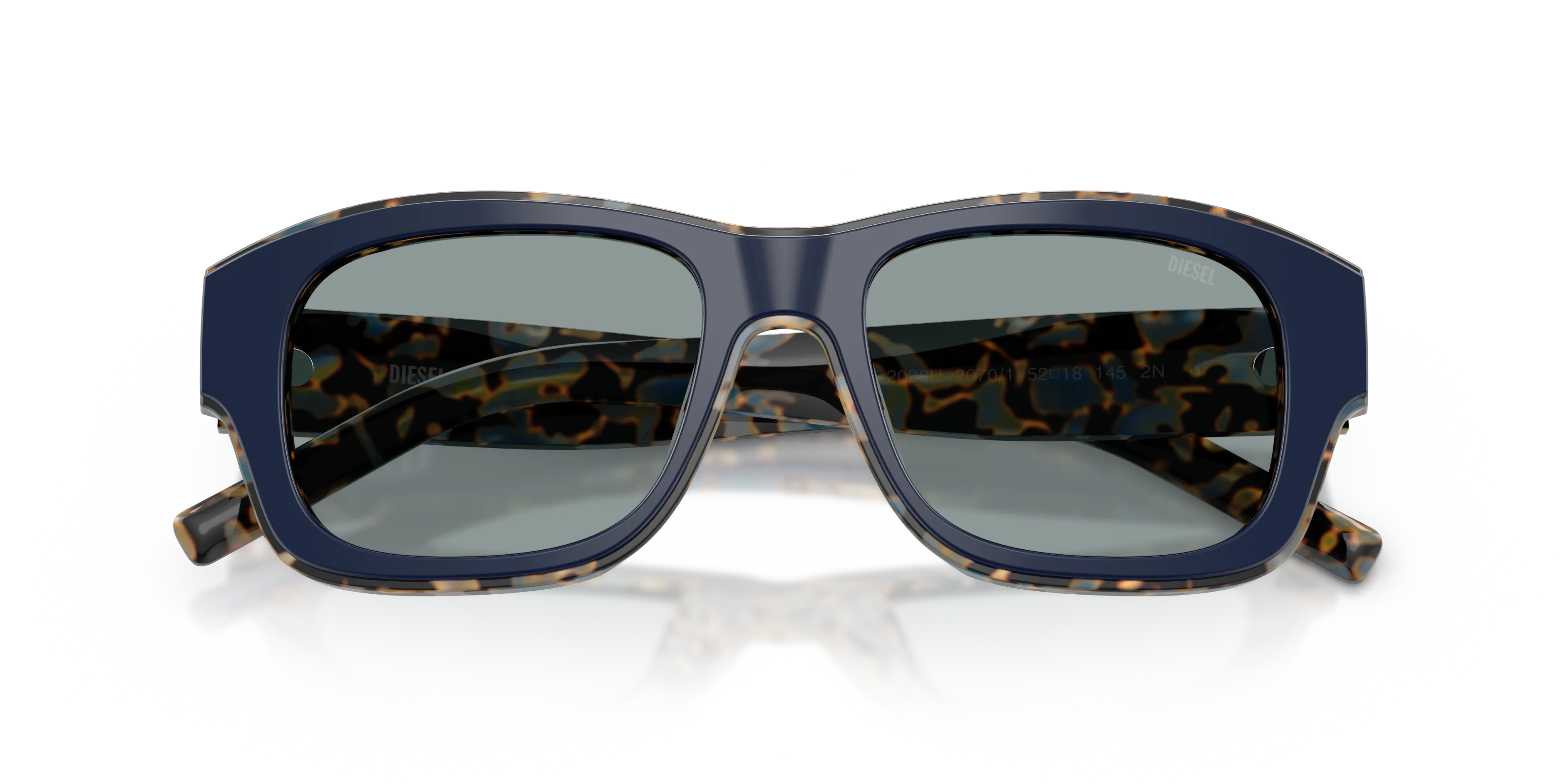 DIESEL DL2020U 2070/1 Occhiali da sole Acetato Blu Grigio Squadrata Normale - immagine 2