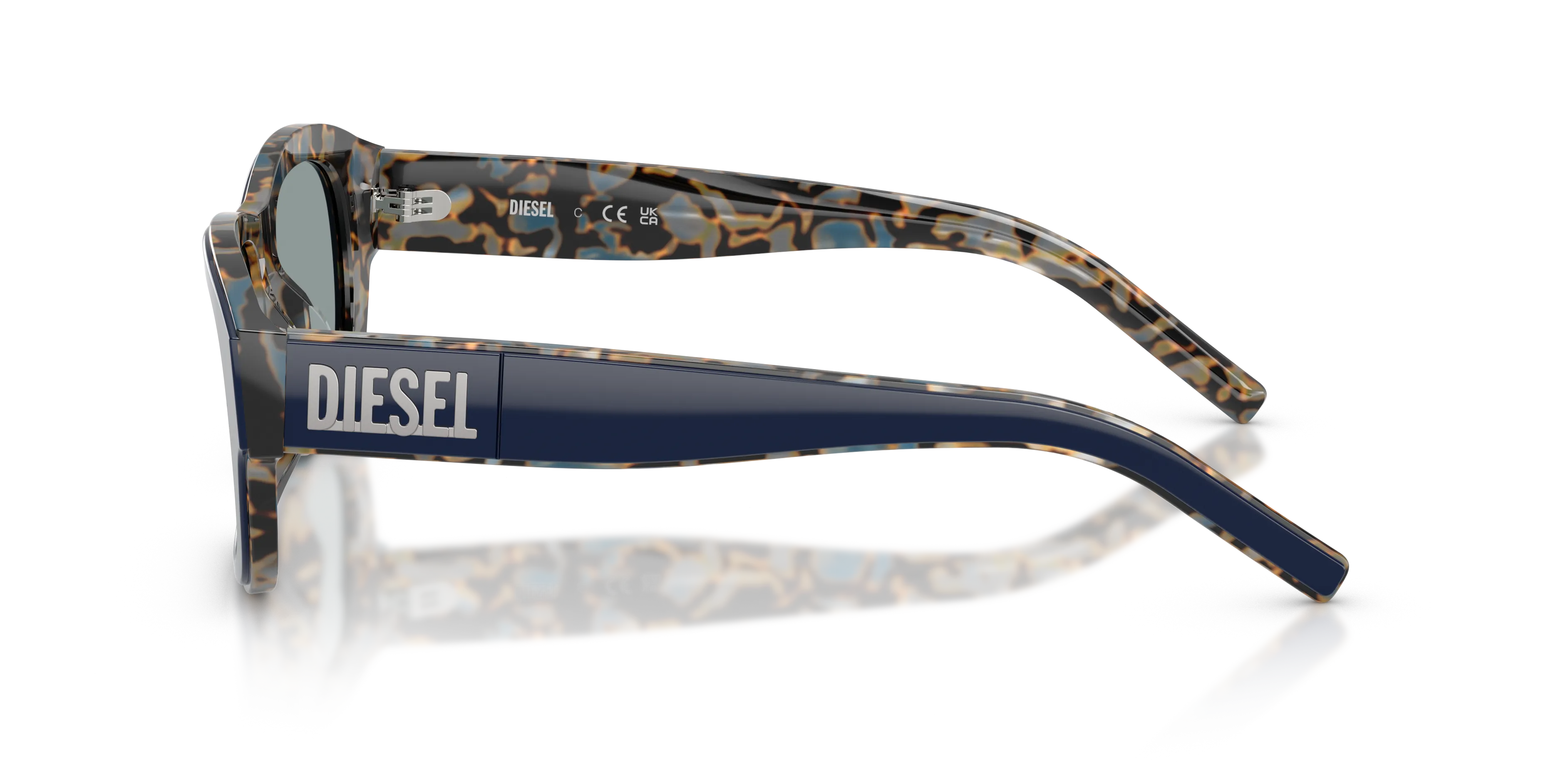 DIESEL DL2020U 2070/1 Occhiali da sole Acetato Blu Grigio Squadrata Normale - immagine 4